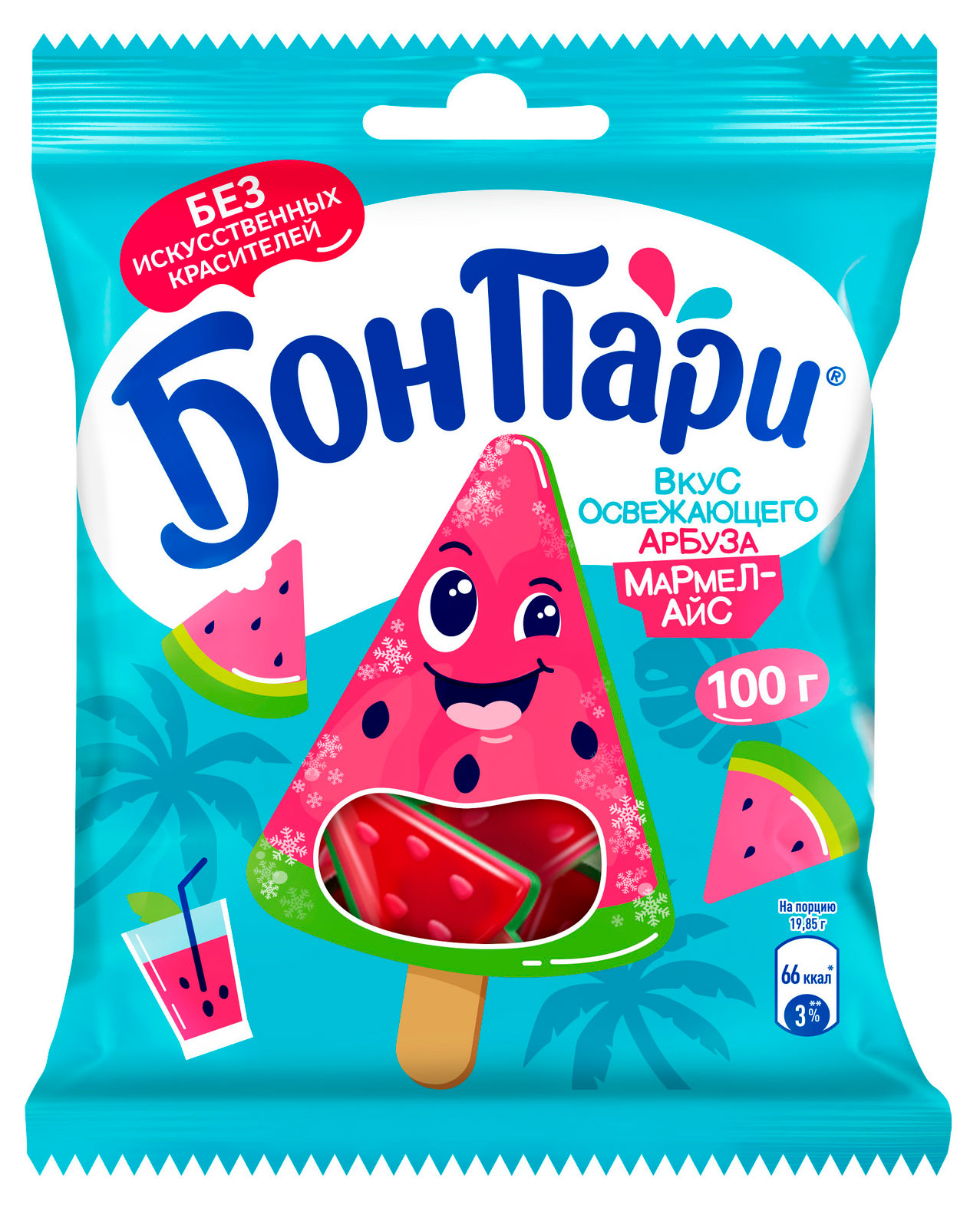 

Мармелад жевательный Бон Пари Мармел-айс Арбуз, 100 г