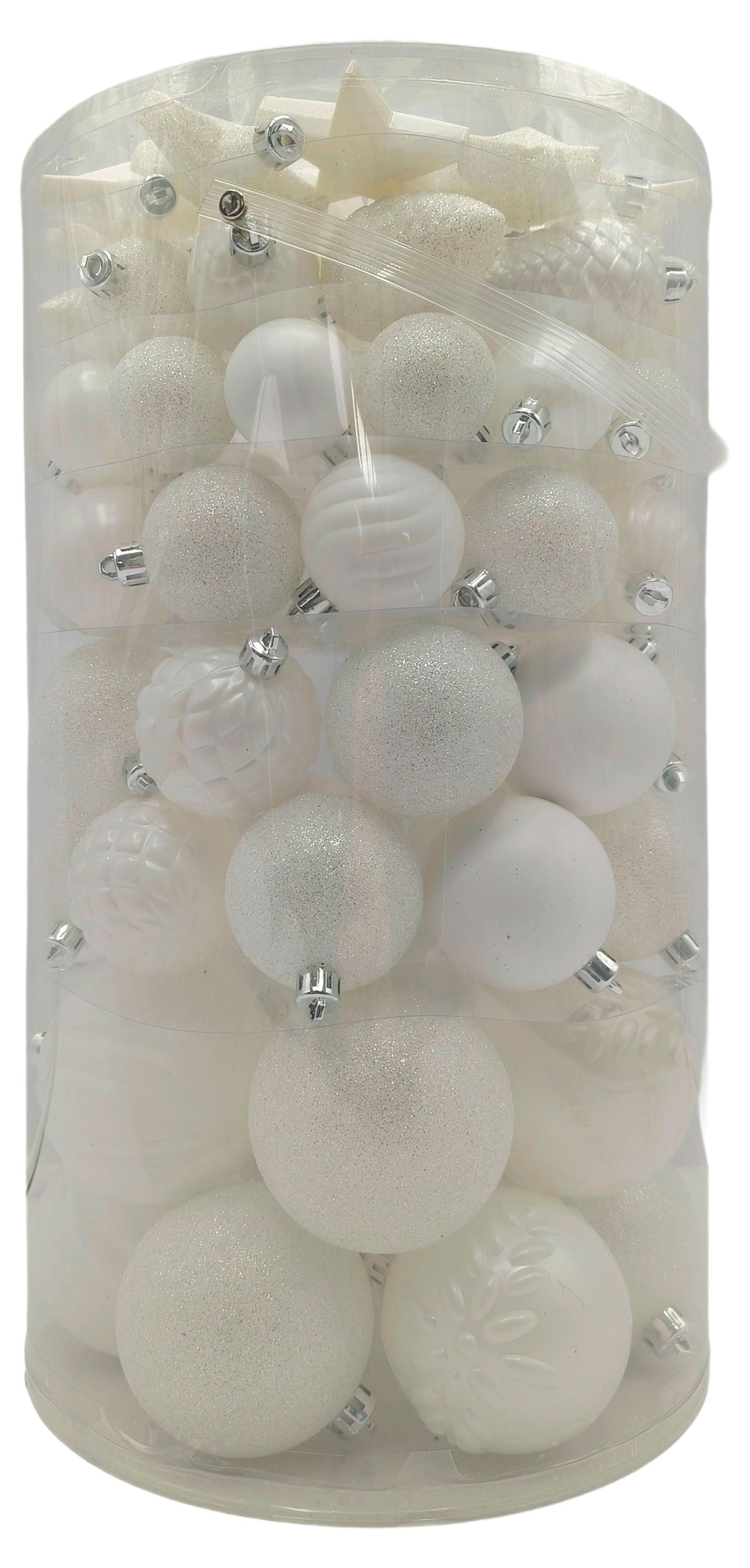 Изображение товара Набор елочных шаров Actuel белые 82 шт для новогоднего украшения