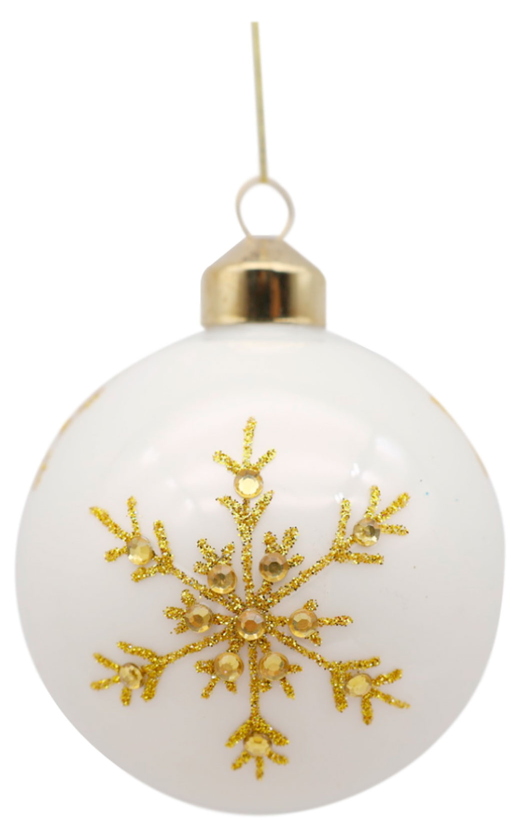 Изображение товара Елочный шар Театр Снежинки стекло 8 см
