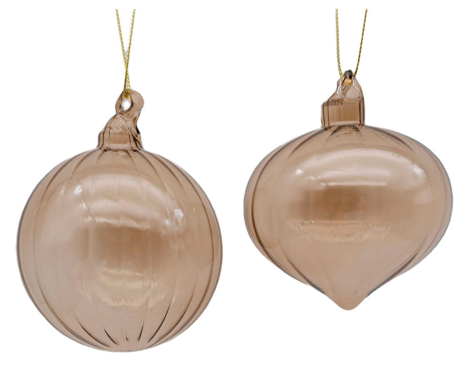 Изображение товара Елочный шар стекло золотой 8 см для новогоднего декора