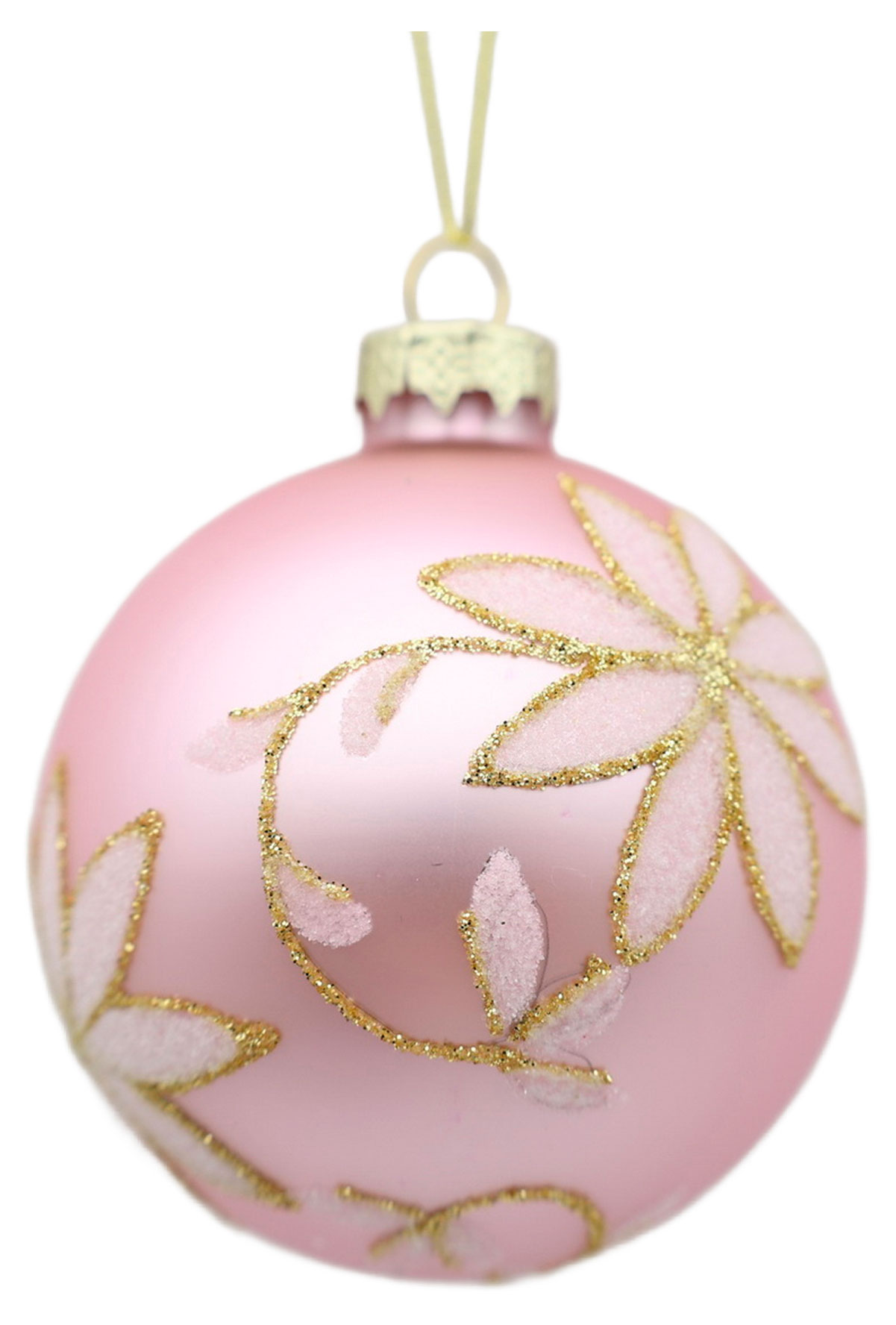 Изображение товара Елочный стеклянный шар Рождественский зефир 8 см для новогоднего декора