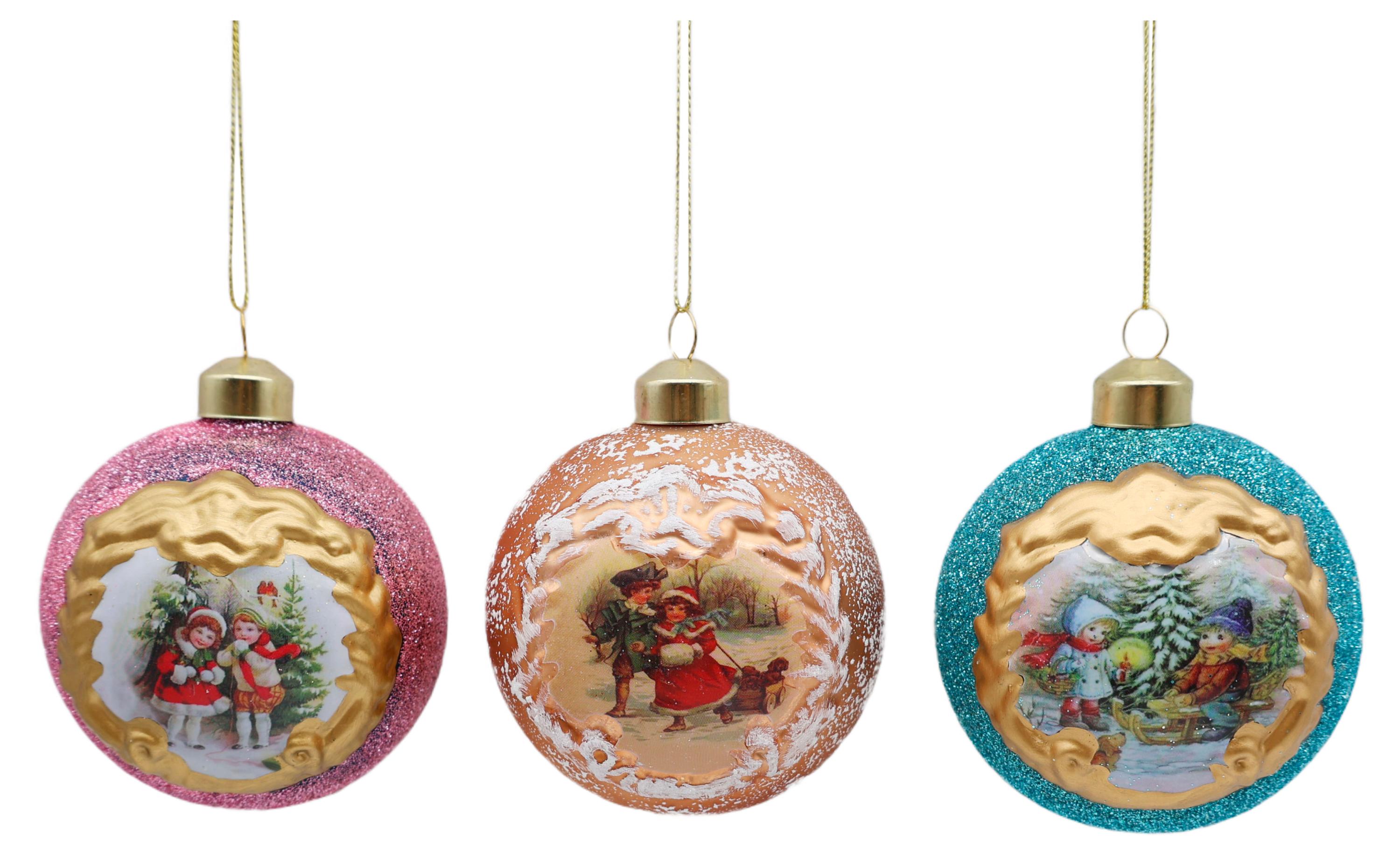 Изображение товара Елочный шар Рождественский зефир 8 см стекло без возможности выбора