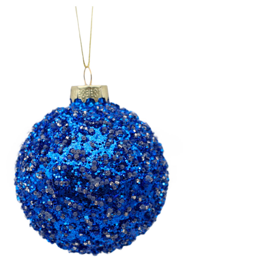 Изображение товара Ёлочный стеклянный шар В царстве снежной королевы 8 см синий новогодний декор