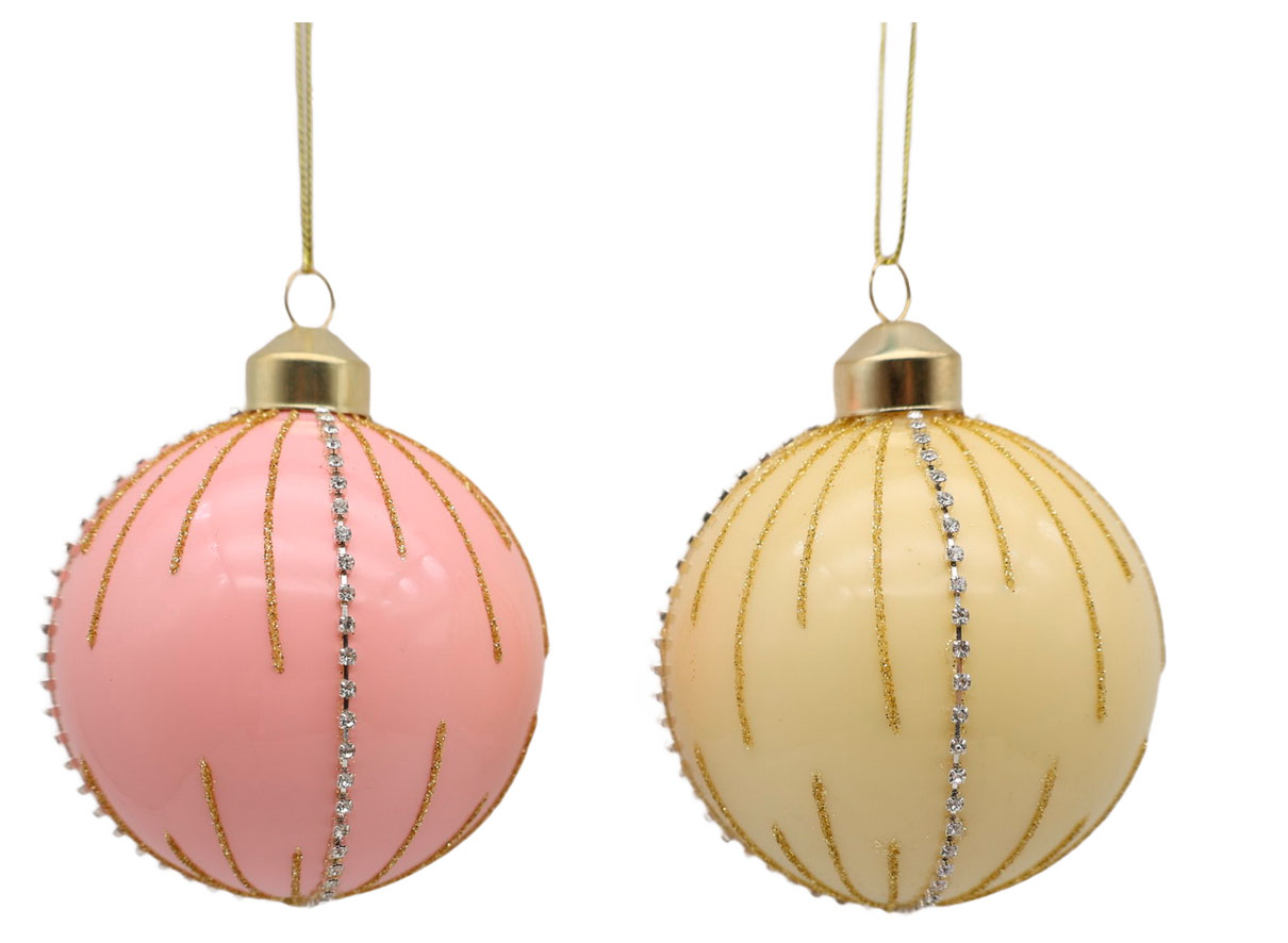 Изображение товара Елочный шар Рождественский зефир стекло 8 см