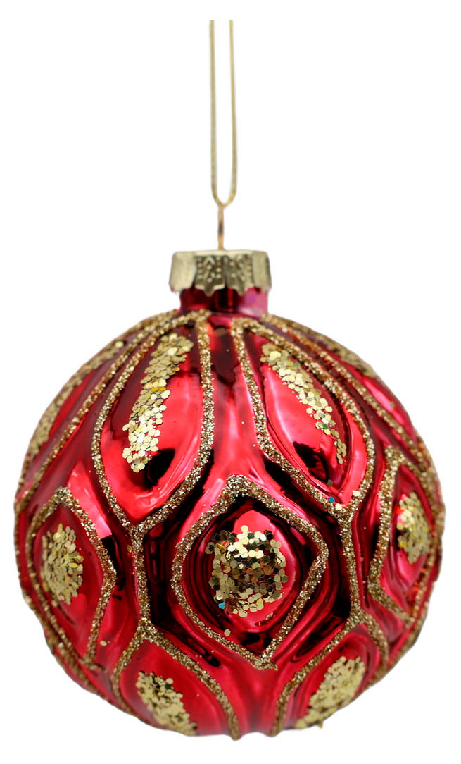 Изображение товара Елочный шар Путешествие вокруг света 8 см стекло с блестками