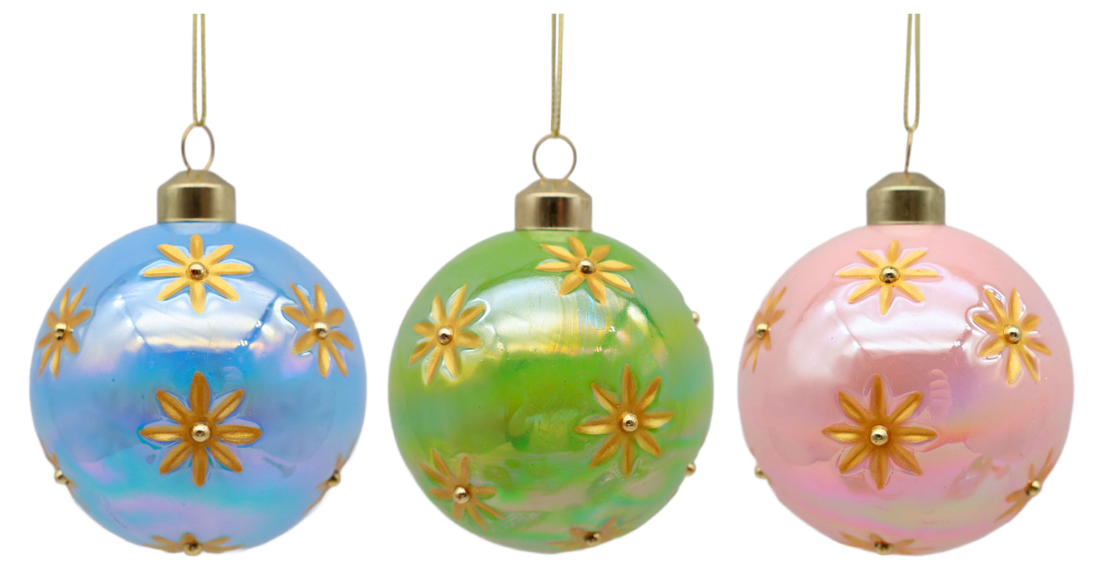 Изображение товара Елочный шар Розовый зефир С декором стекло 8 см, 1 шт в ассортименте