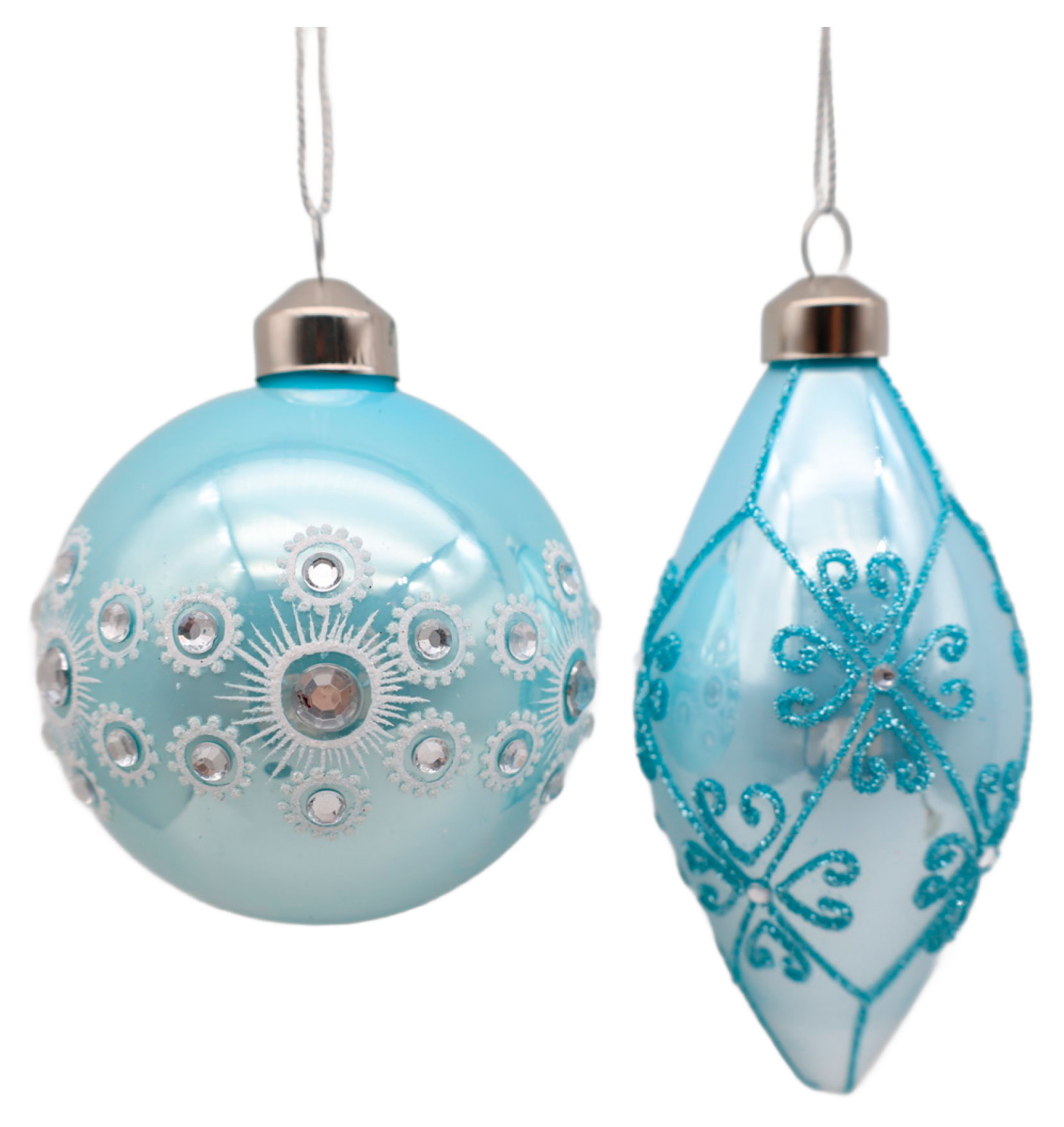 Изображение товара Стеклянный елочный шар В царстве снежной королевы 8 см глянцевый