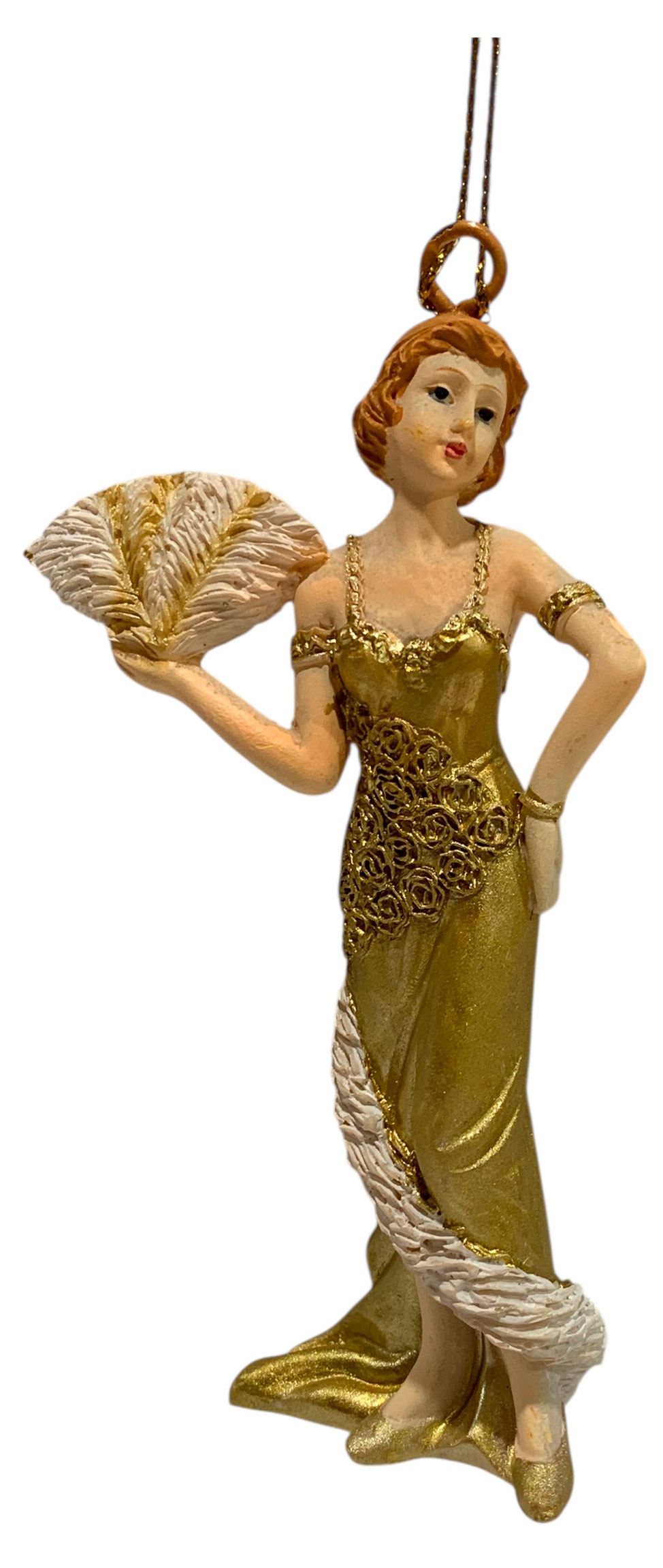 

Елочное украшение Золото театра Подвеска Девушка с веером, 11,5 см