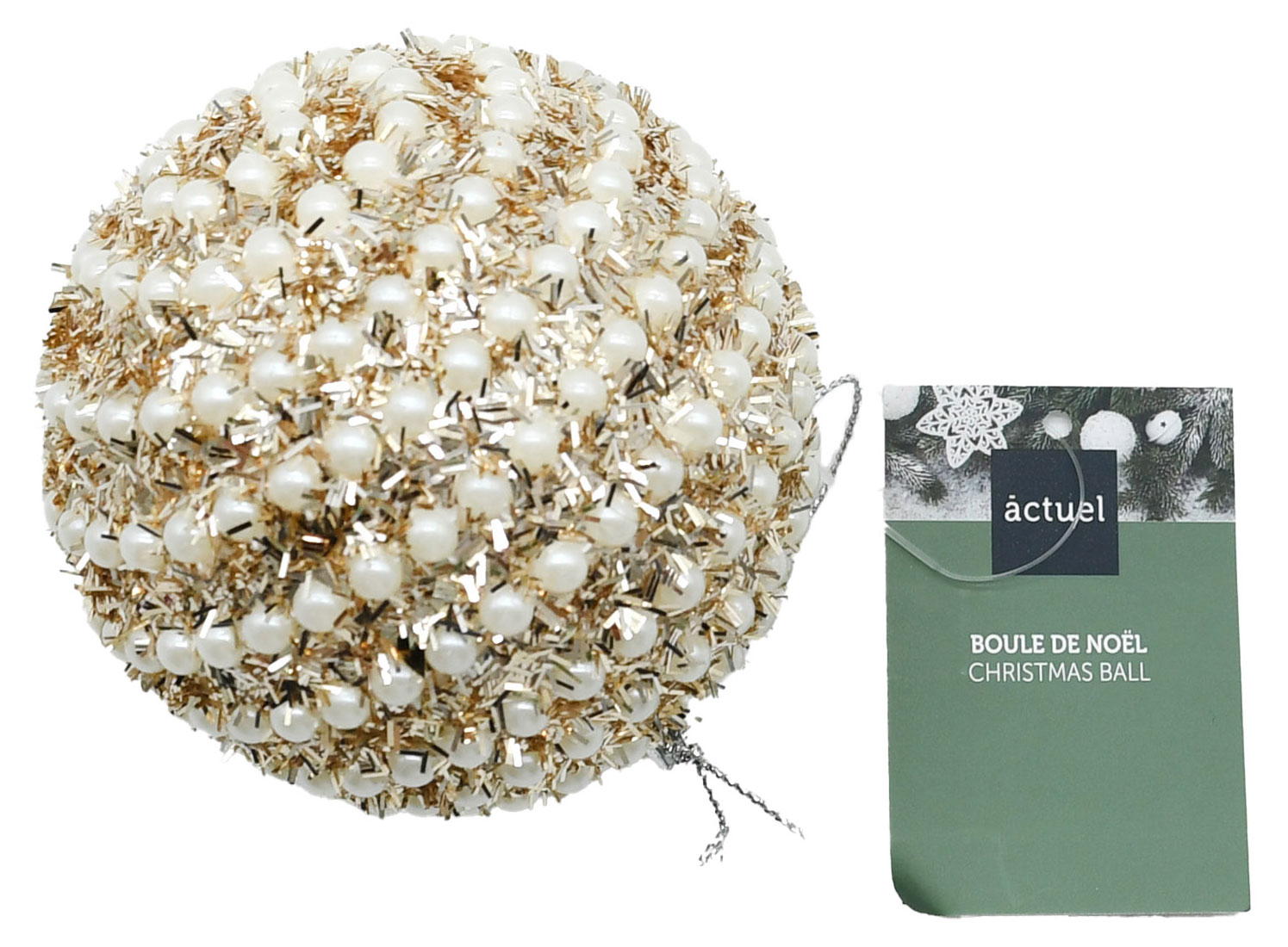 Изображение товара Елочный шар Actuel Золото театра Бусины, 7,8 см