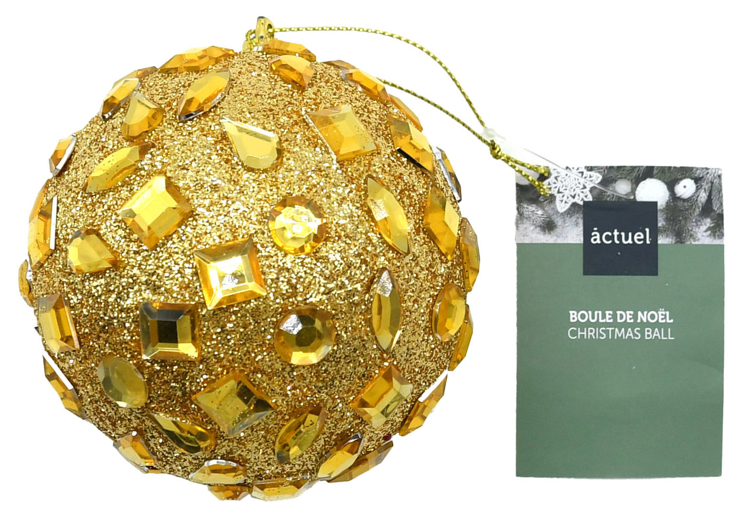 Изображение товара Елочный шар Actuel Золото театра Кристаллы, 7,8 см