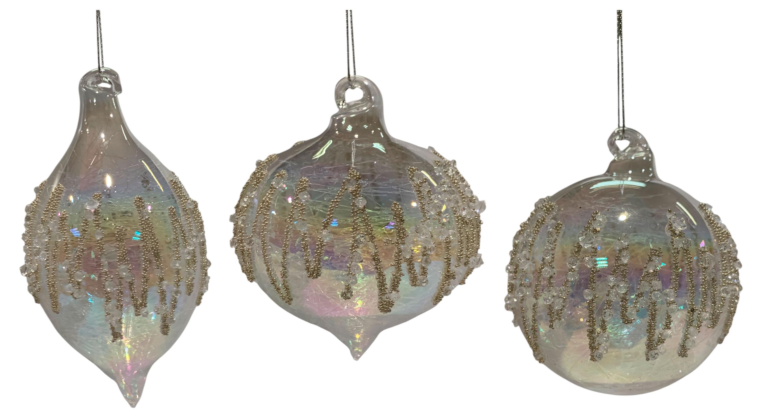 Изображение товара Елочный стеклянный шар Театр 8 см прозрачный новогодняя игрушка