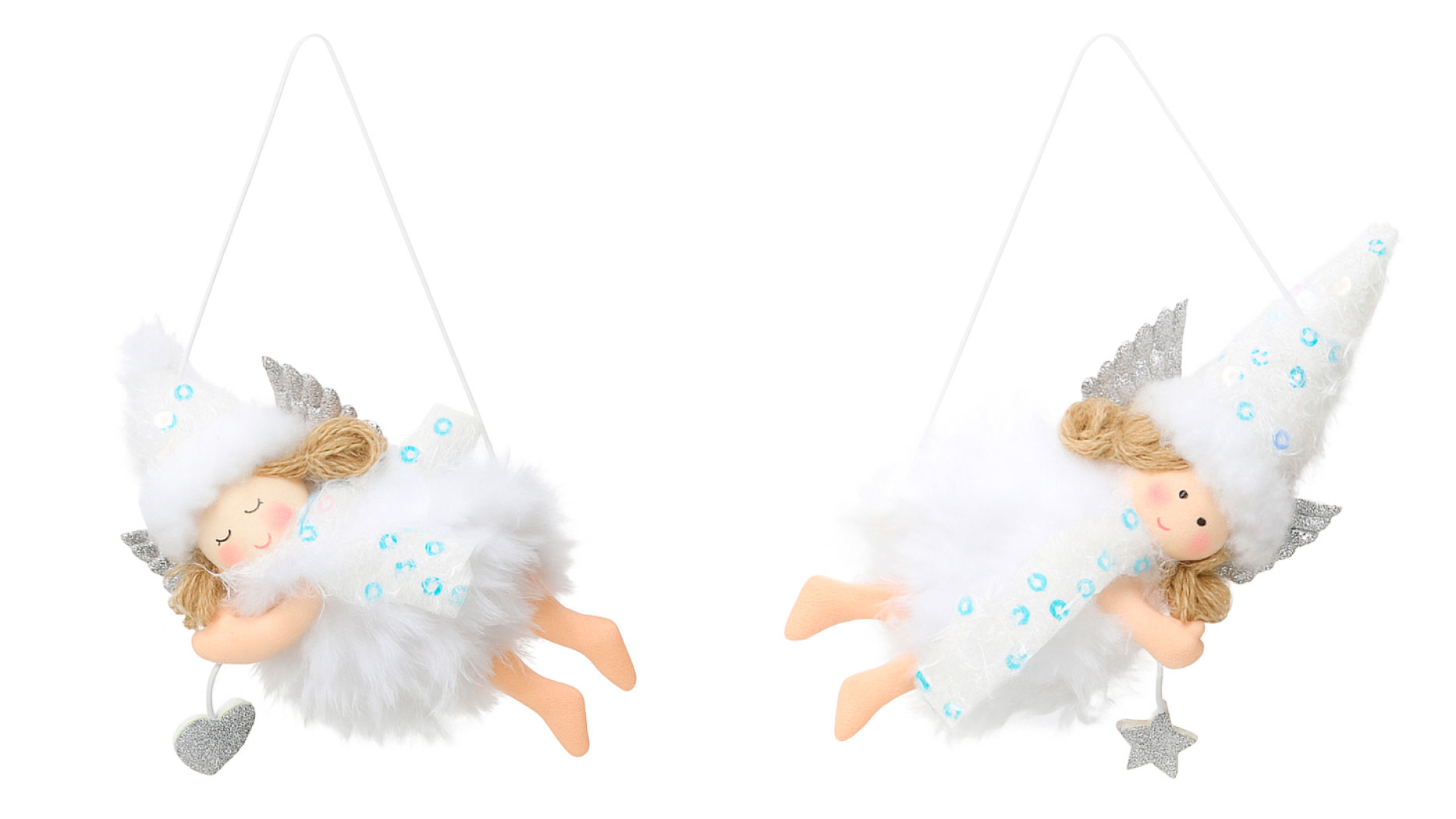 

Елочное украшение Снежная королева Подвеска Ангел текстиль 10 см, 1 шт в ассортименте