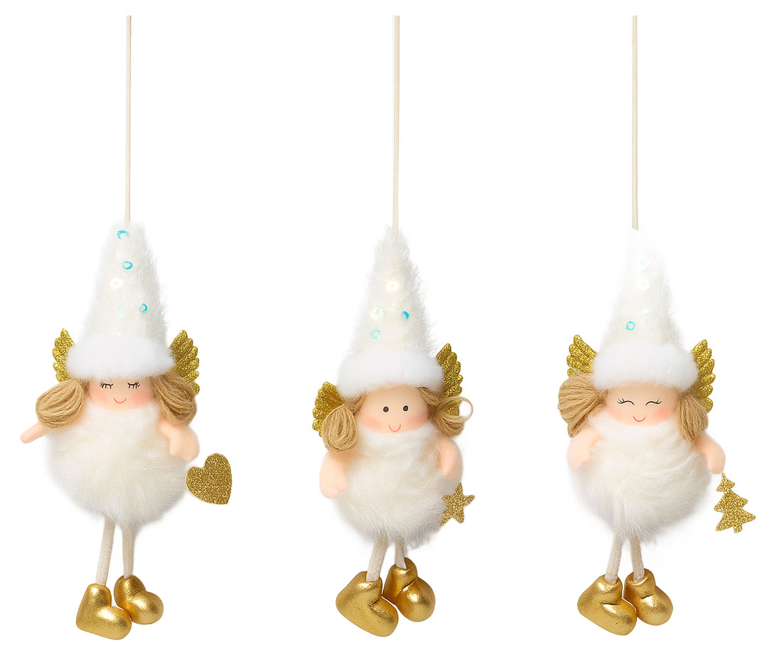 

Елочное украшение Вокруг света Подвеска Ангел текстиль 28 см, 1 шт в ассортименте