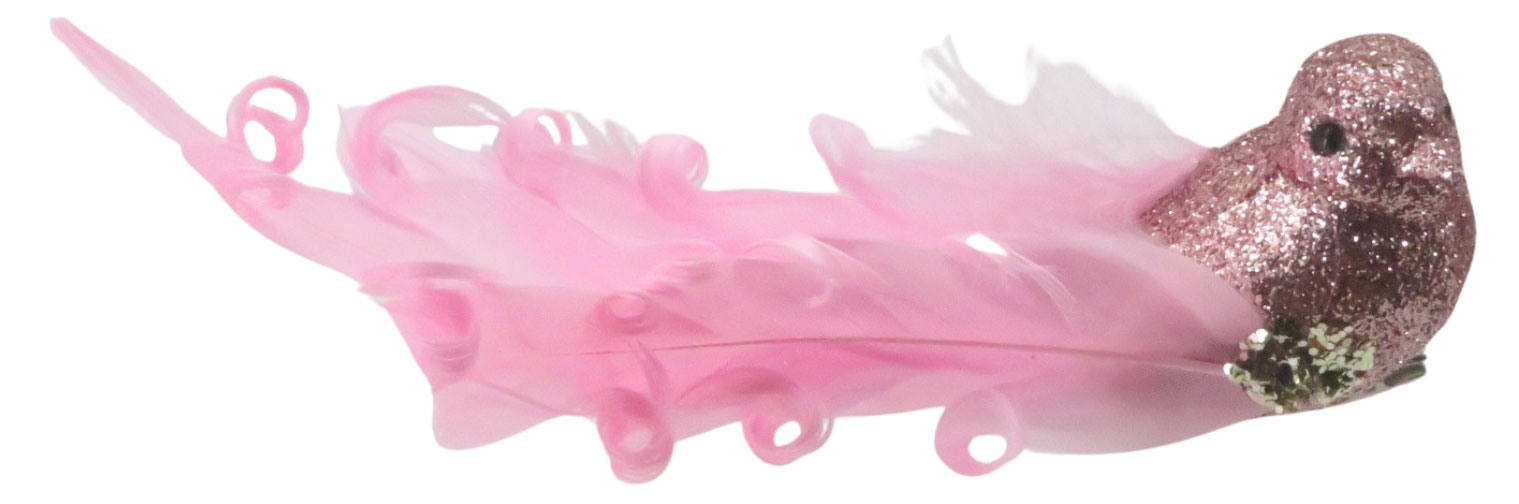 

Елочное украшение Розовый зефир Подвеска Птица на клипсе, 15 см