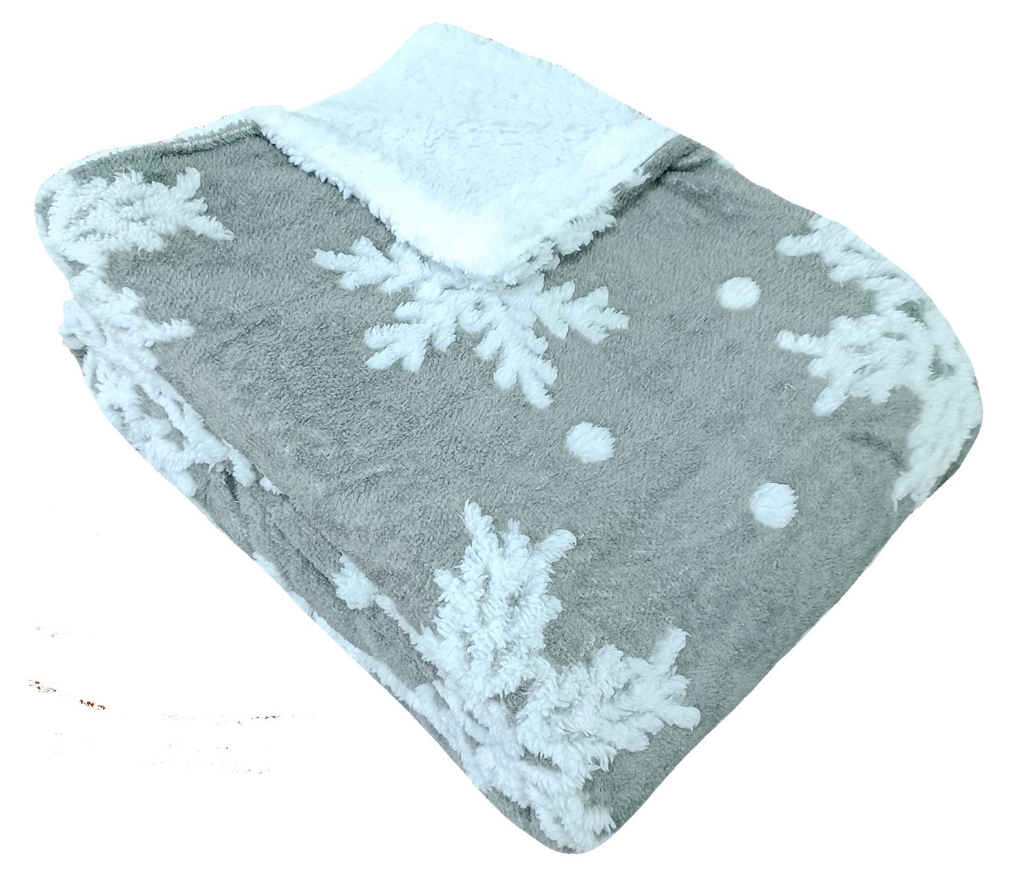 

Плед фланелевый Actuel Снежинка серый, 180х220 см