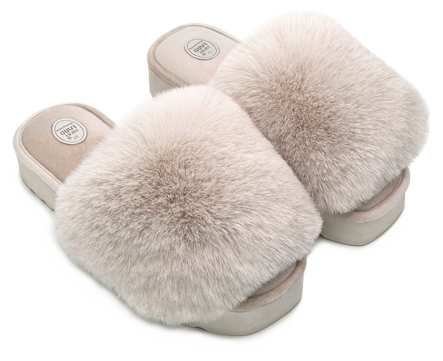 

Тапочки женские LuckyLand открытый нос светло-бежевые, р. 36-41