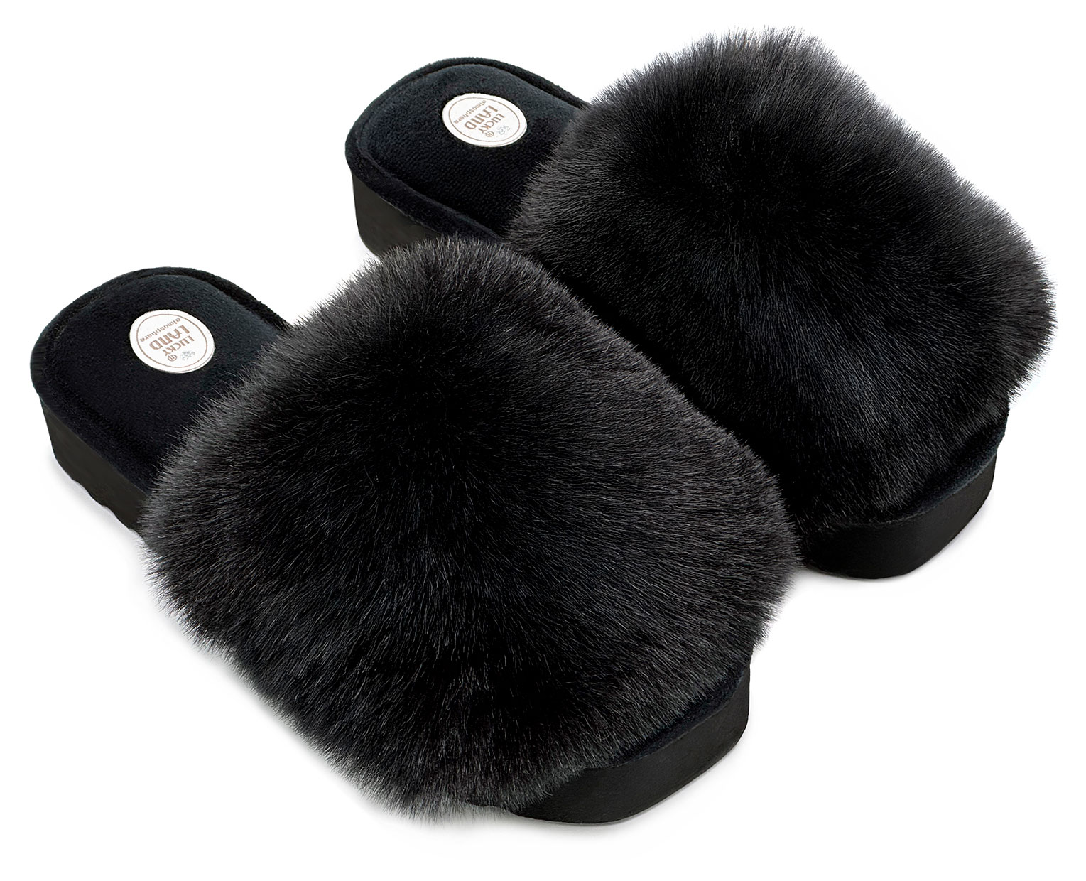 

Тапочки женские LuckyLand открытый нос черные, р. 36-41