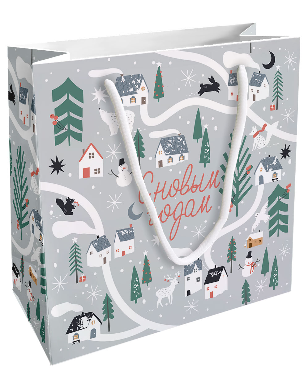 Изображение товара Подарочный бумажный пакет Be Smart 20х20 см ассорти для упаковки подарков