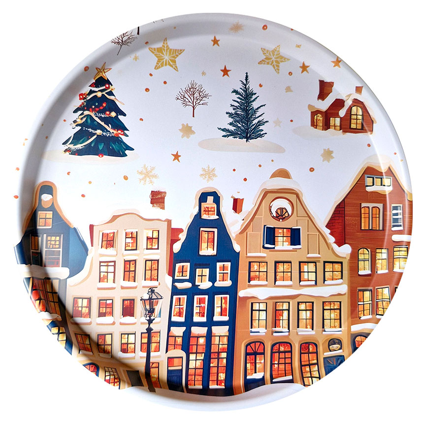 Изображение товара Сервировочный жестяной поднос Амстердам диаметром 33 см