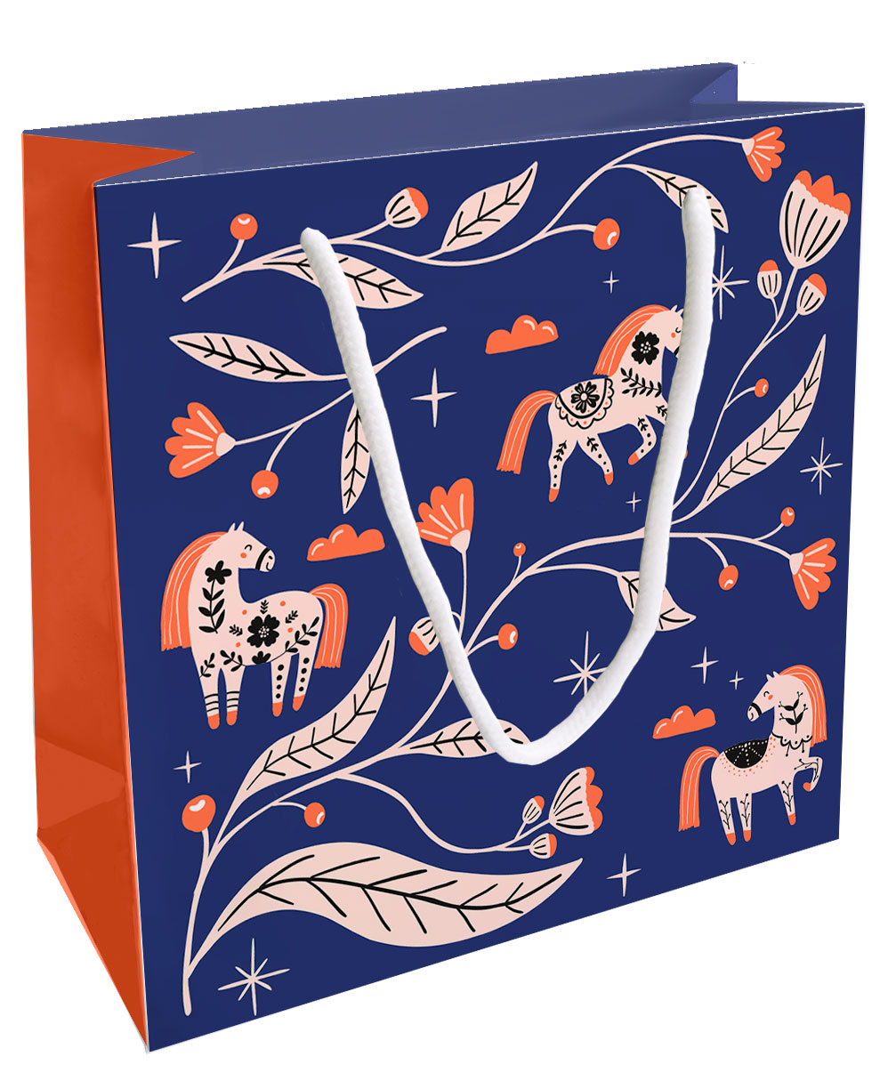 Изображение товара Подарочный бумажный пакет Be Smart Лошадки N5 20х20 см для подарков