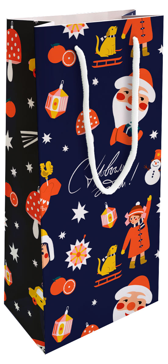 Изображение товара Пакет подарочный Be Smart бумажный N5, 15х32 см 1 шт в ассортименте