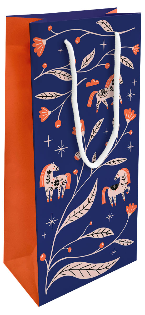 Изображение товара Подарочный бумажный пакет Be Smart Лошади 15х32 см ассортимент