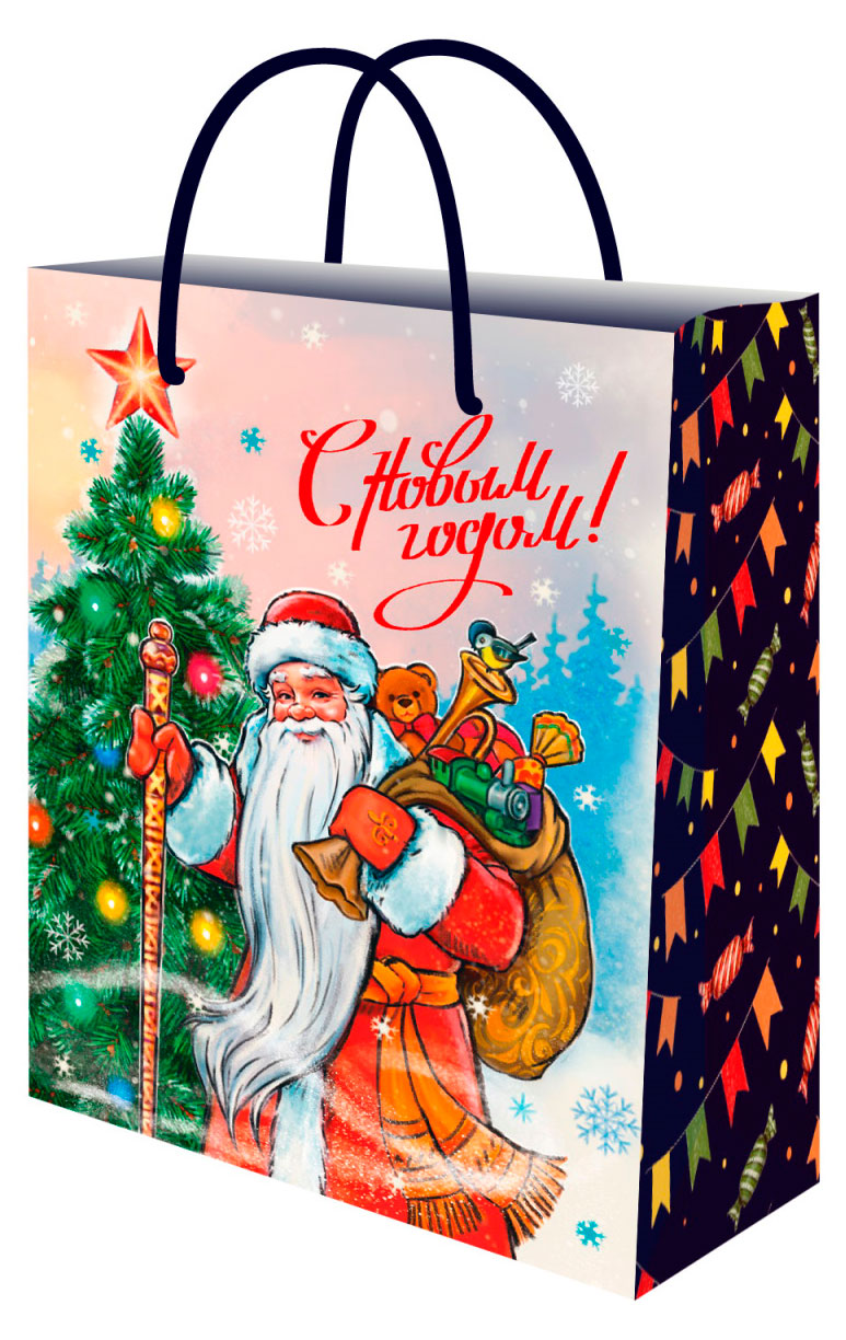 

Пакет подарочный Miland Праздничный микс 26,4x32,7x8 см, 1 шт в ассортименте