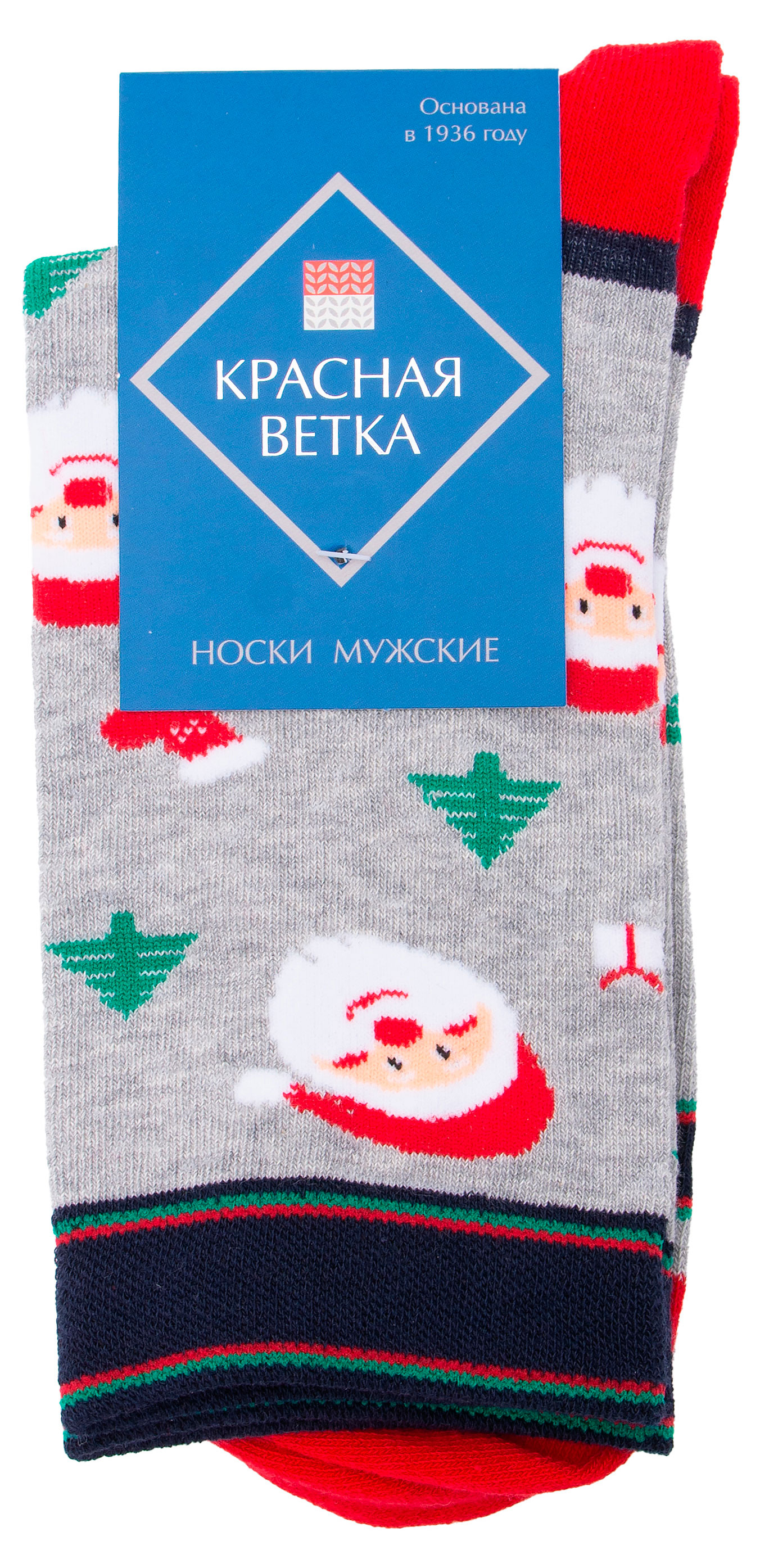 

Носки мужские новогодние Красная Ветка серые, р 27