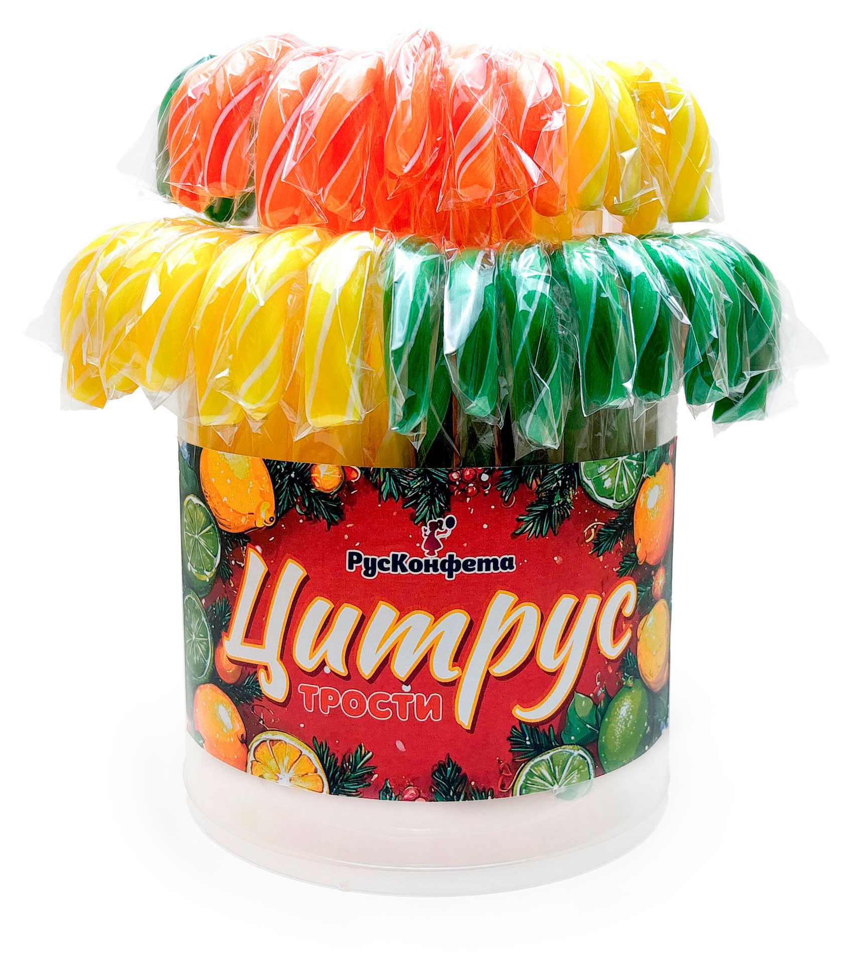 

Карамель леденцовая РусКонфета Трость цитрус, 30 г в ассортименте