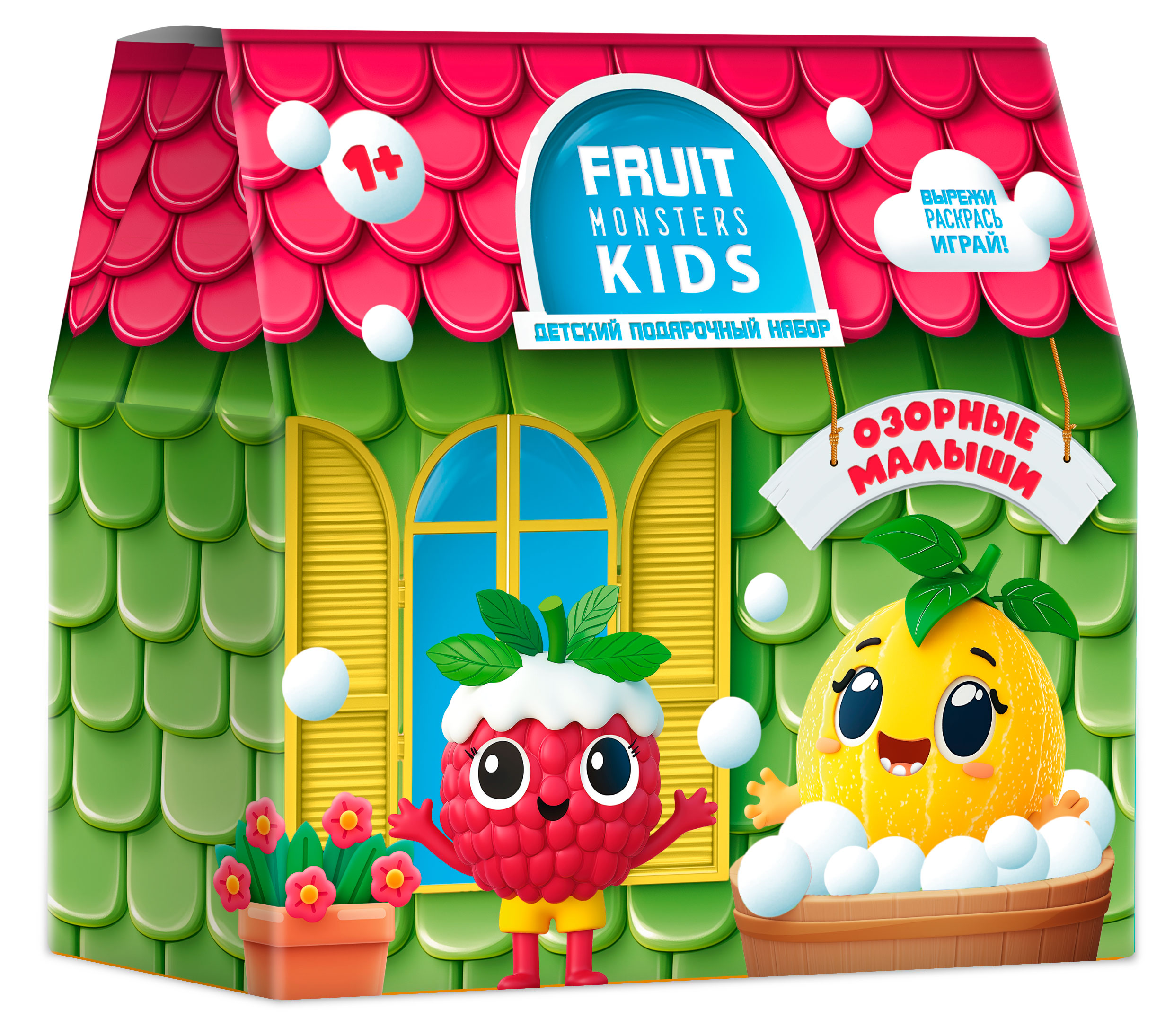 Изображение товара Детский подарочный набор Фрутомонстры шампунь и гель для купания с фруктами 250 мл