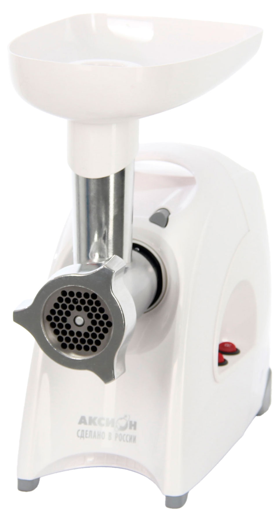 

Мясорубка Аксион М641 2 насадки белая