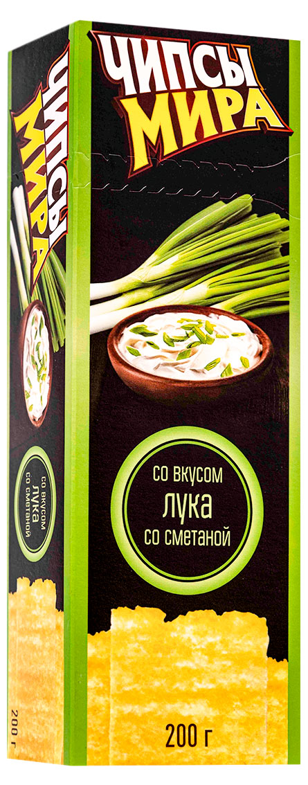Изображение товара Картофельные чипсы Мира со вкусом лука и сметаны 200 г
