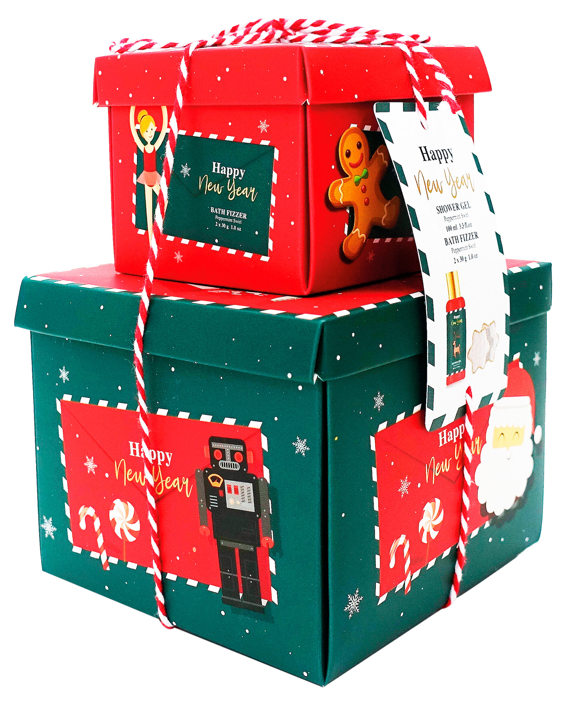 Изображение товара Подарочный набор Beauterica Happy New Year № 63 гель для душа и соль для ванны