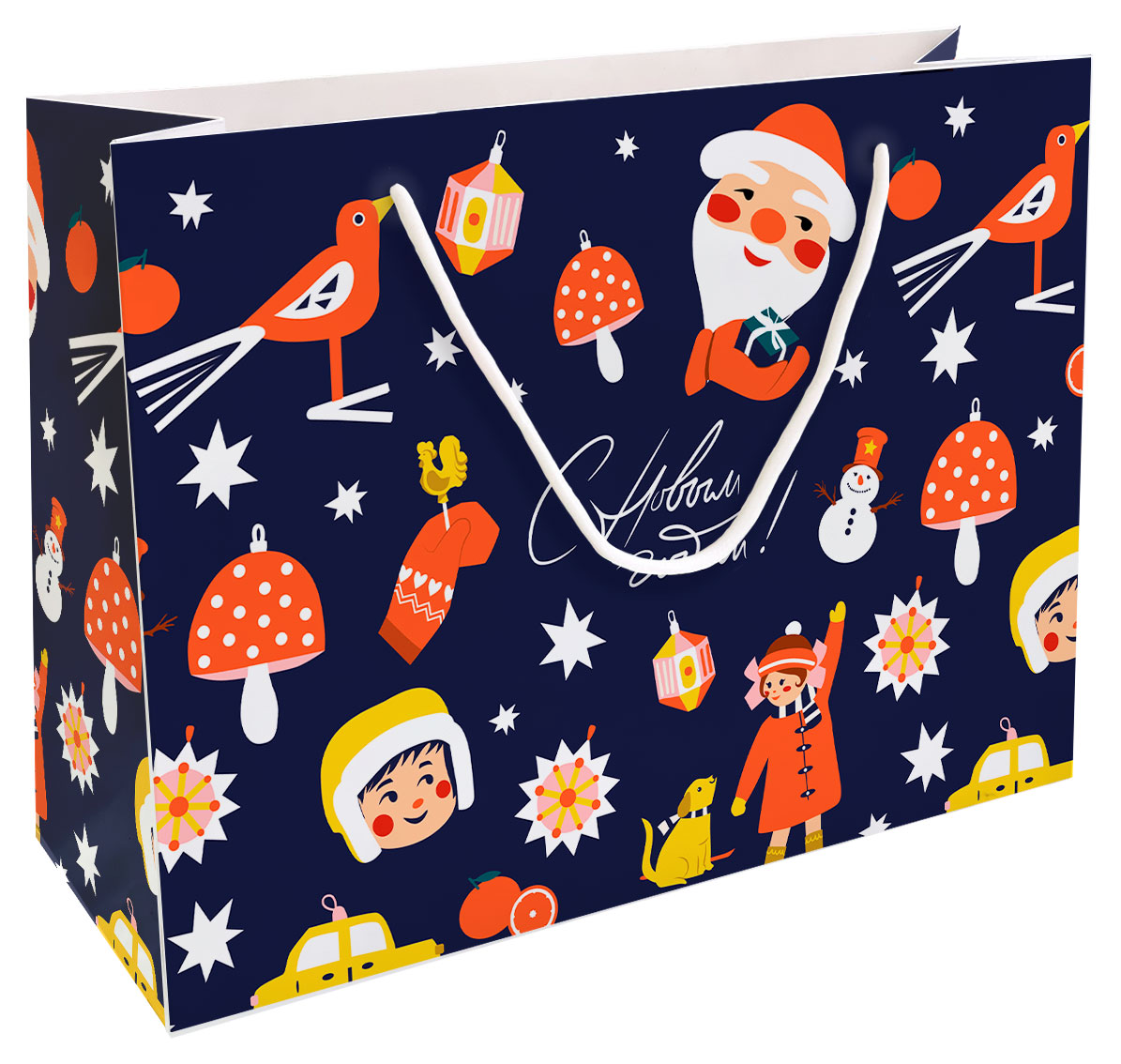 

Пакет подарочный Be Smart бумажный С новым годом N5, 36х26 см 1 шт в ассортименте