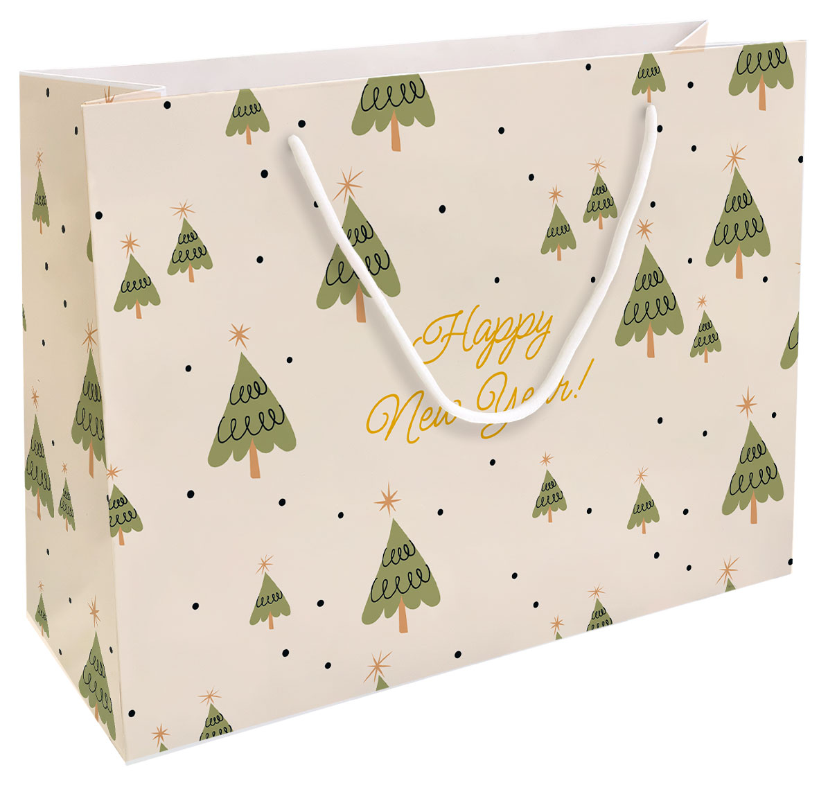 Изображение товара Пакет подарочный Be Smart бумажный Happy New Year N5, 36х26 см 1 шт в ассортименте