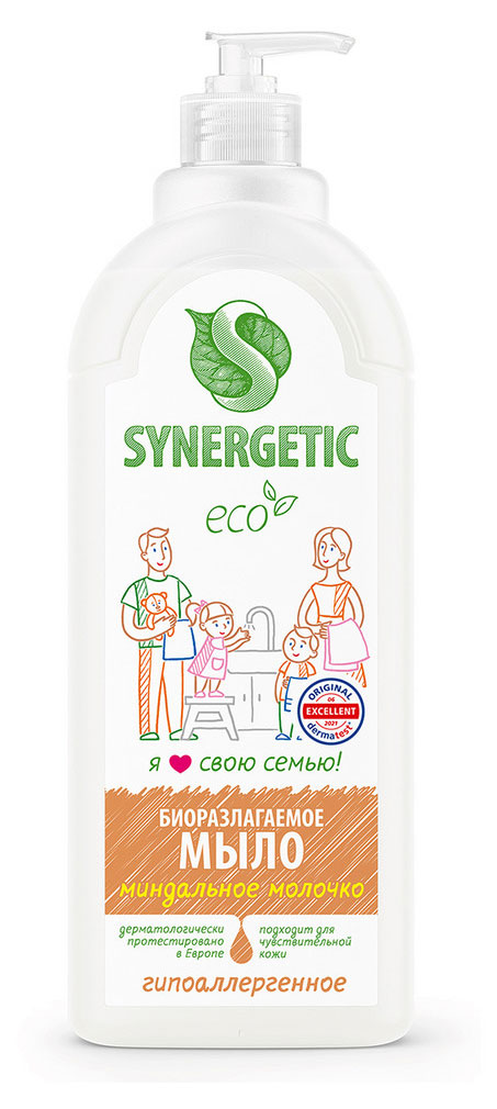 

Жидкое мыло для рук Synergetic Миндальное молочко биоразлагаемое, 1 л