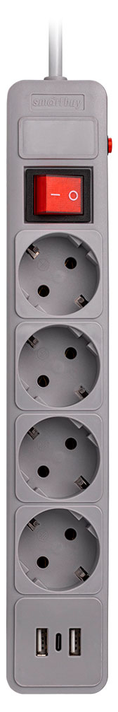 

Сетевой фильтр SmartBuy c USB 10А 2 200ВТ 3 м, 1 шт в ассортименте