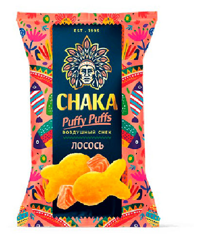 

Снеки кукурузные Chaka Puffy Puffs со вкусом лосося, 45 г
