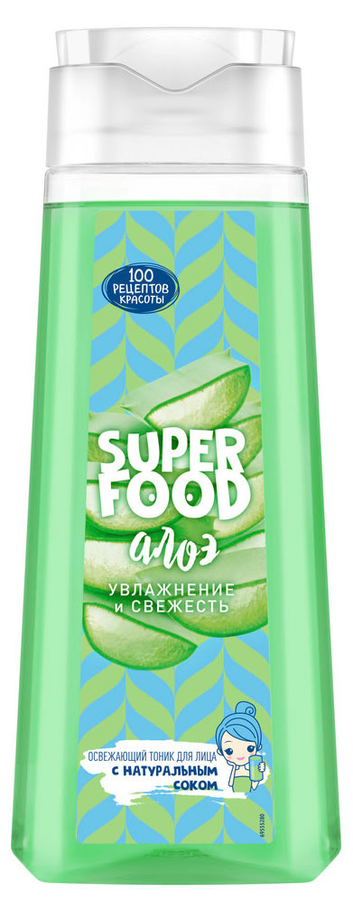 

Тоник для лица Сто рецептов красоты Super Food Увлажнение и свежесть с натуральным соком алоэ, 250 мл