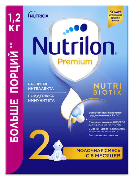 Изображение товара Сухая молочная смесь Nutrilon Premium 2 для детей 6-12 мес. 1,2 кг