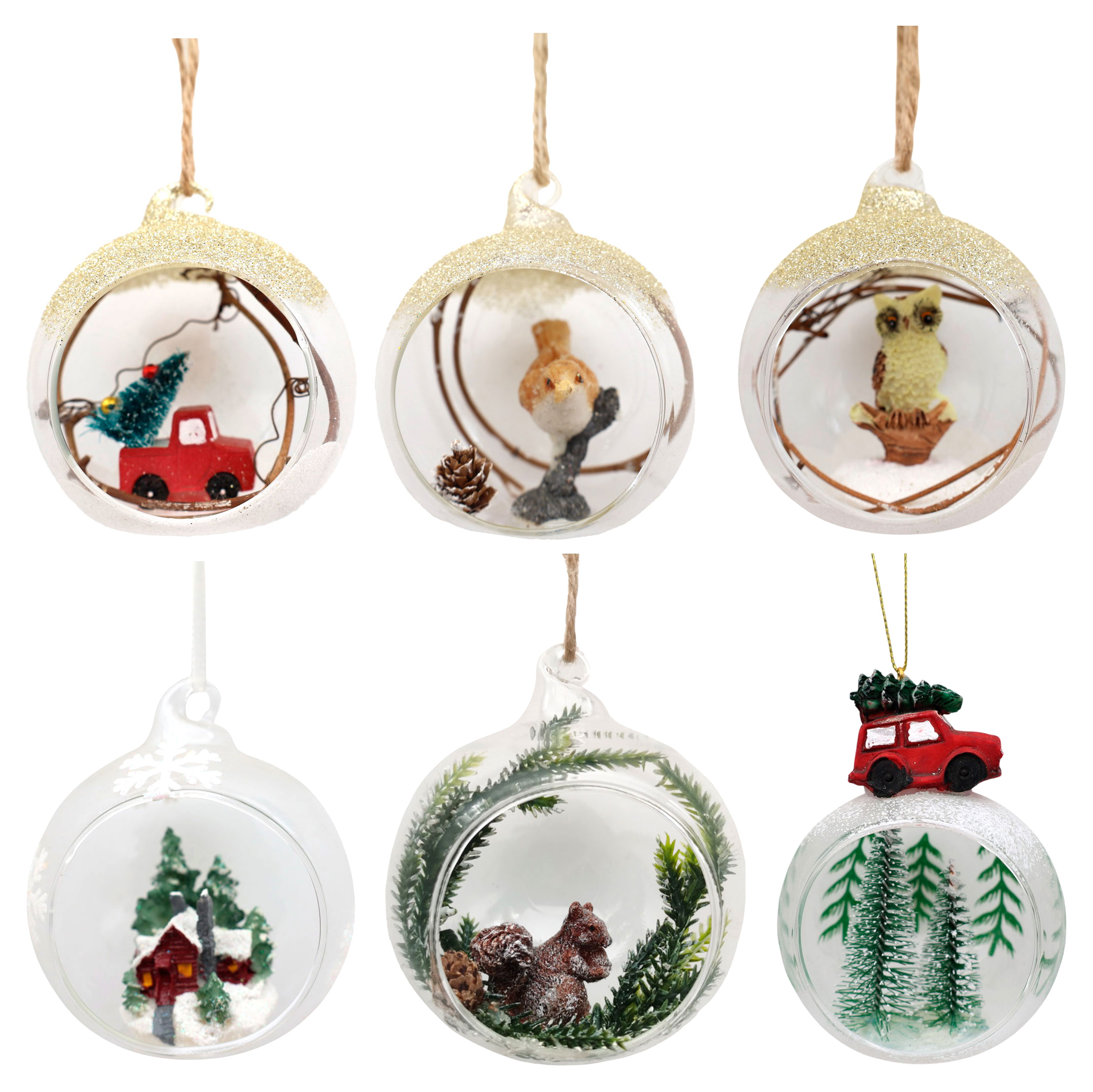 Изображение товара Елочный шар Путешествие вокруг света стеклянный 8,8 см для новогодней елки