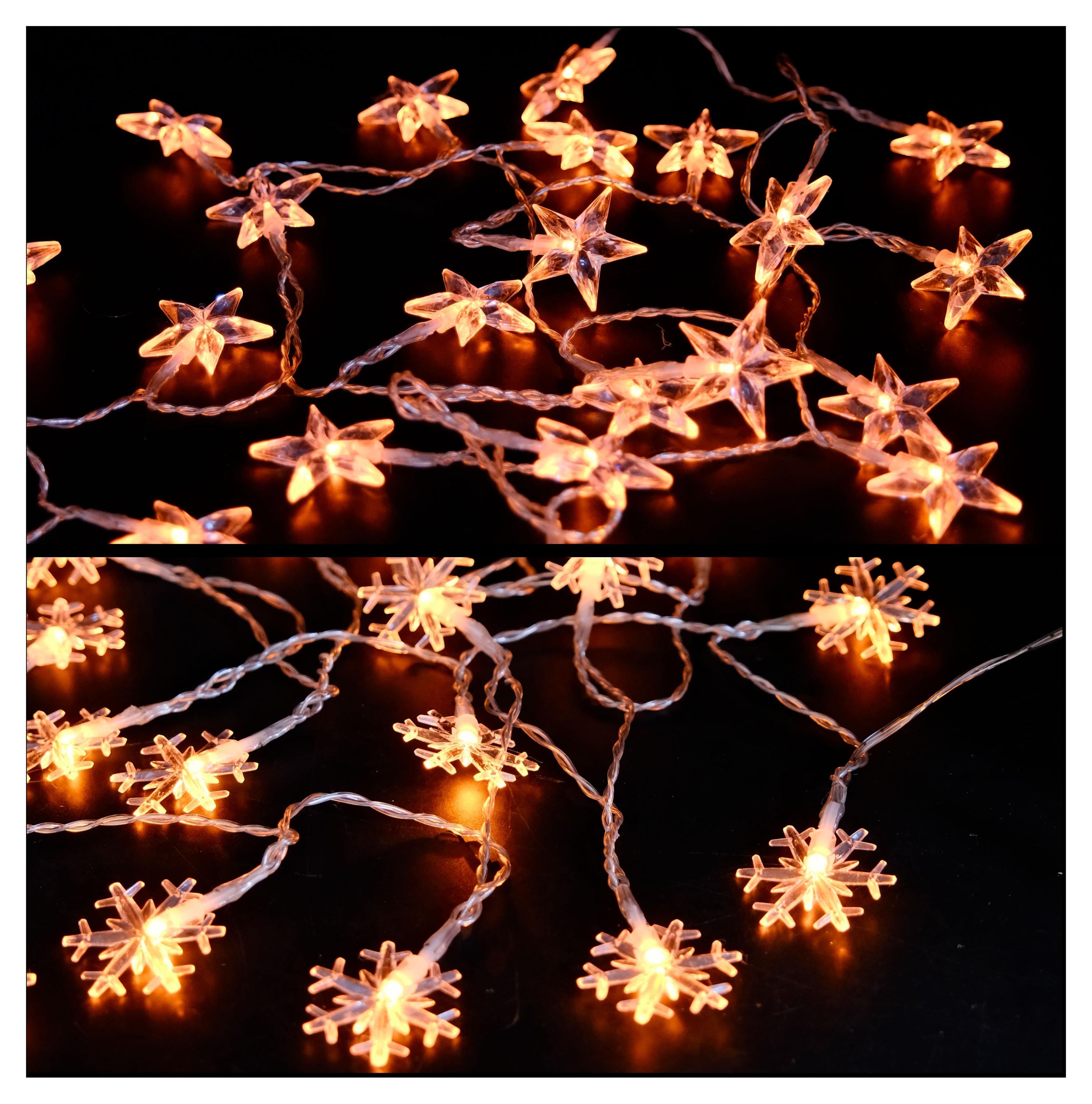 Изображение товара Гирлянда электрическая Actuel Снежинки 40 LED теплый белый, 0,6 м