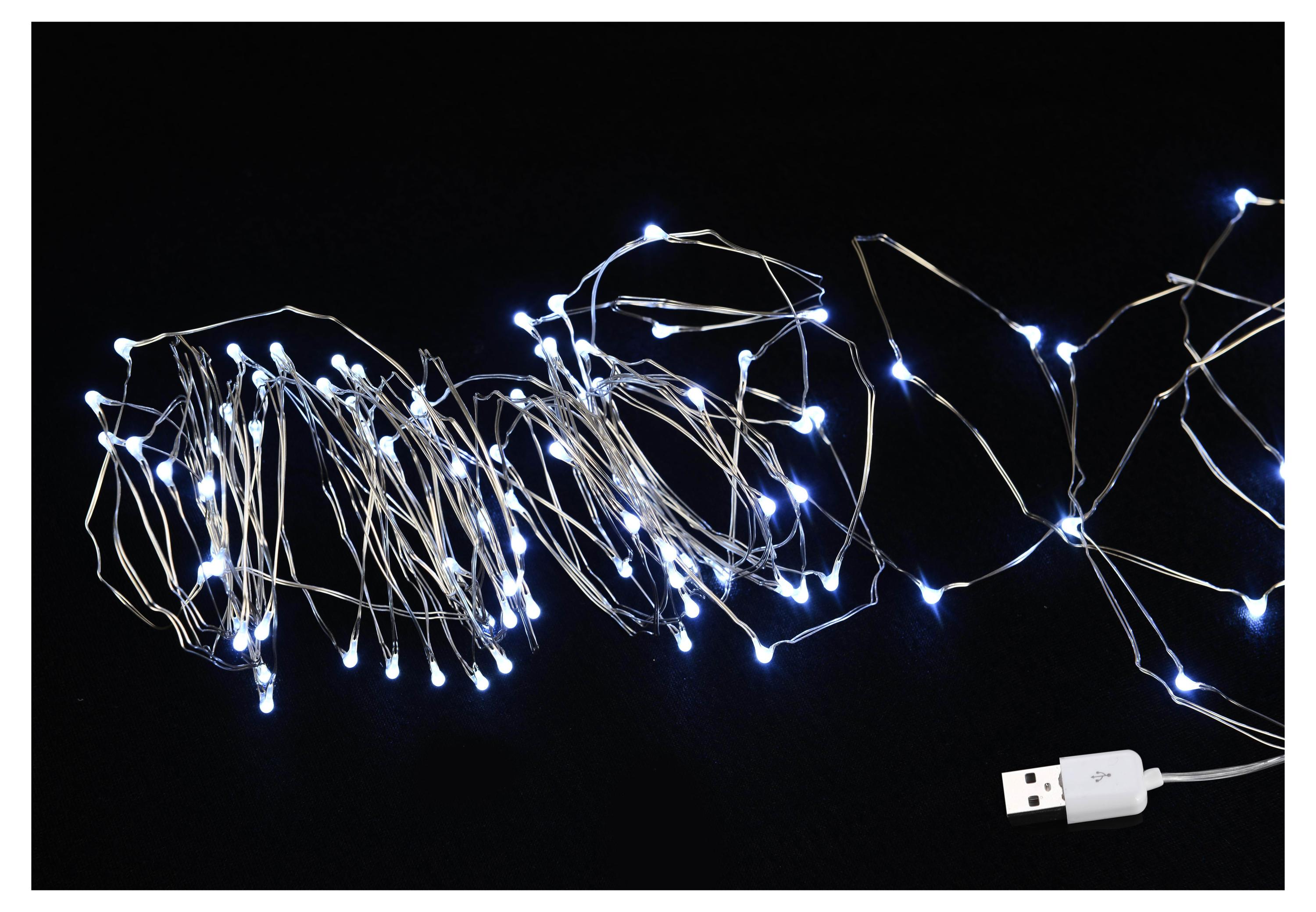 Изображение товара Гирлянда электрическая Actuel Роса USB 100 LED холодный белый, 4,9 м