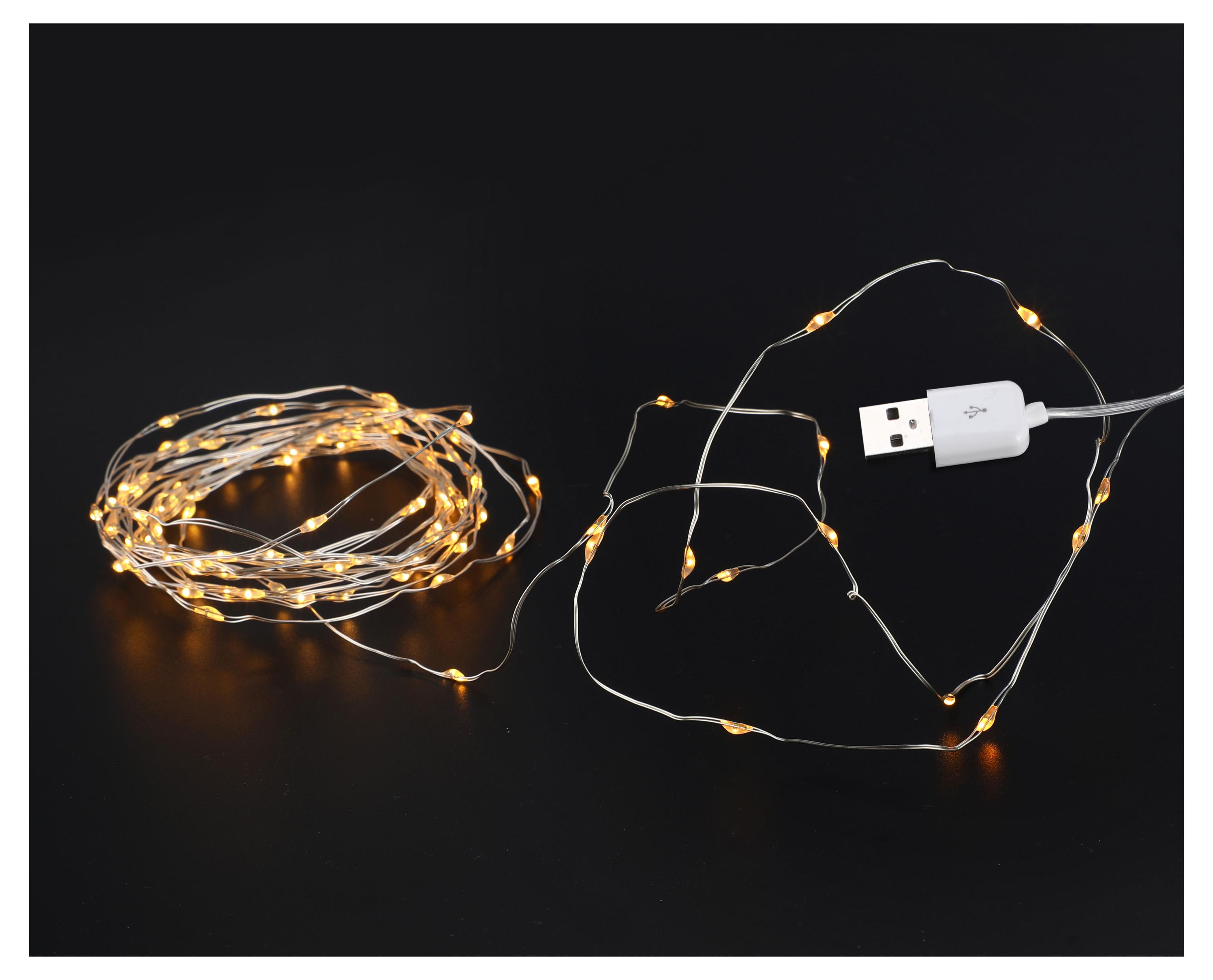 

Гирлянда электрическая Actuel Роса USB 100 LED теплый белый, 4,9 м