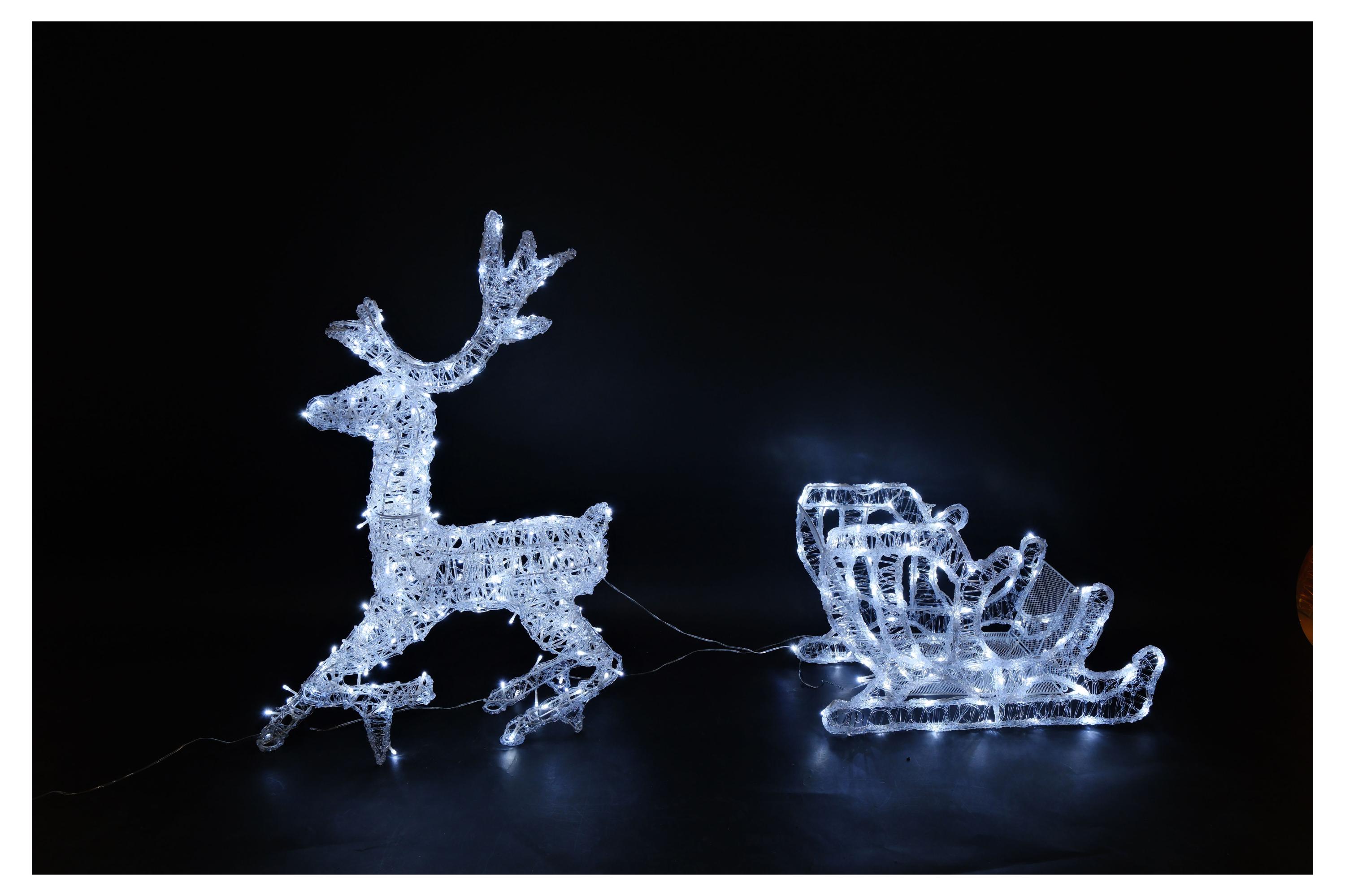 

Фигура светодиодная Actuel Олень с санями 280 LED холодный белый, 24х30 см