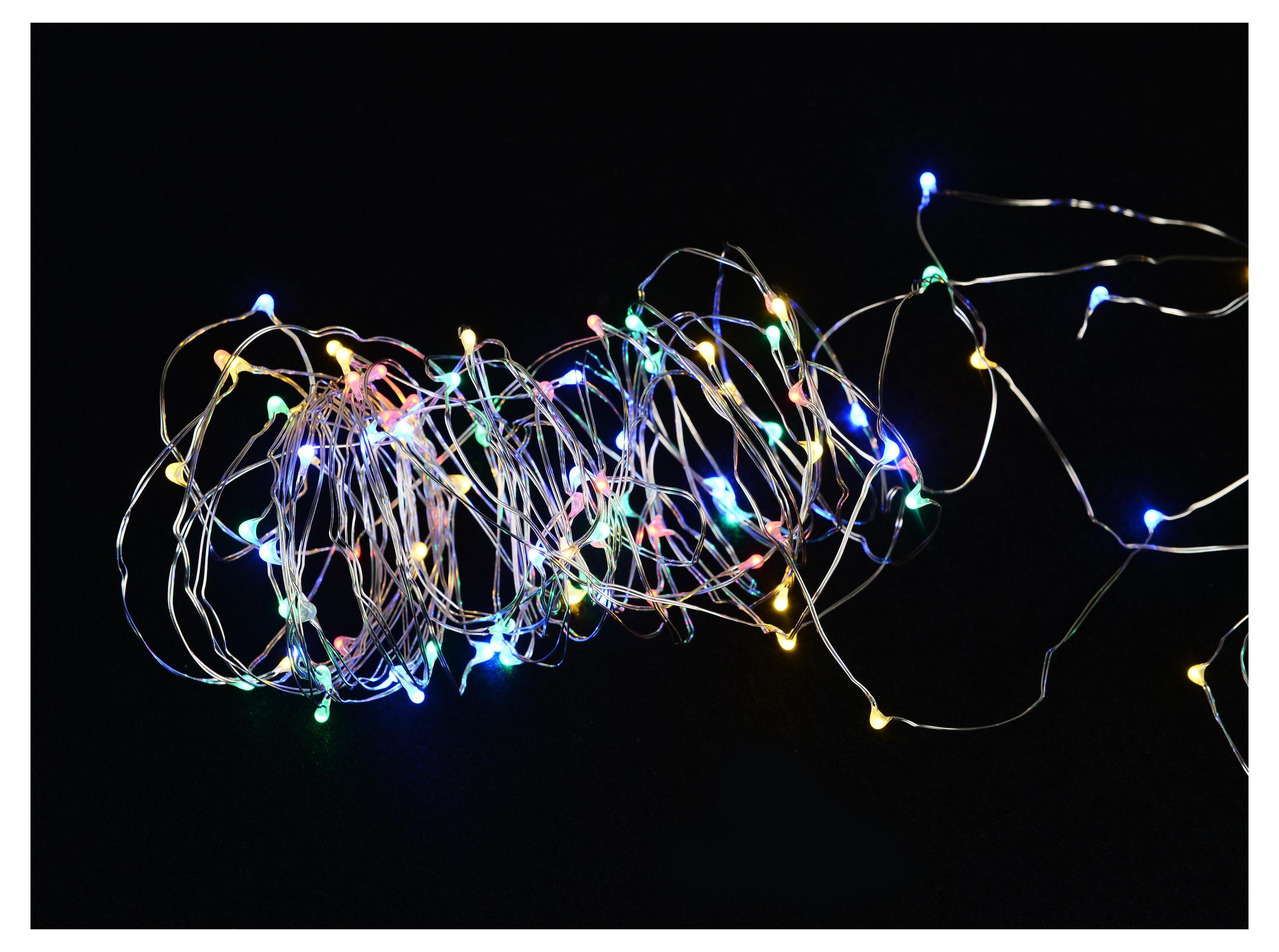 

Гирлянда электрическая Actuel Роса на батарейках 100 LED мультиколор, 4,9 м