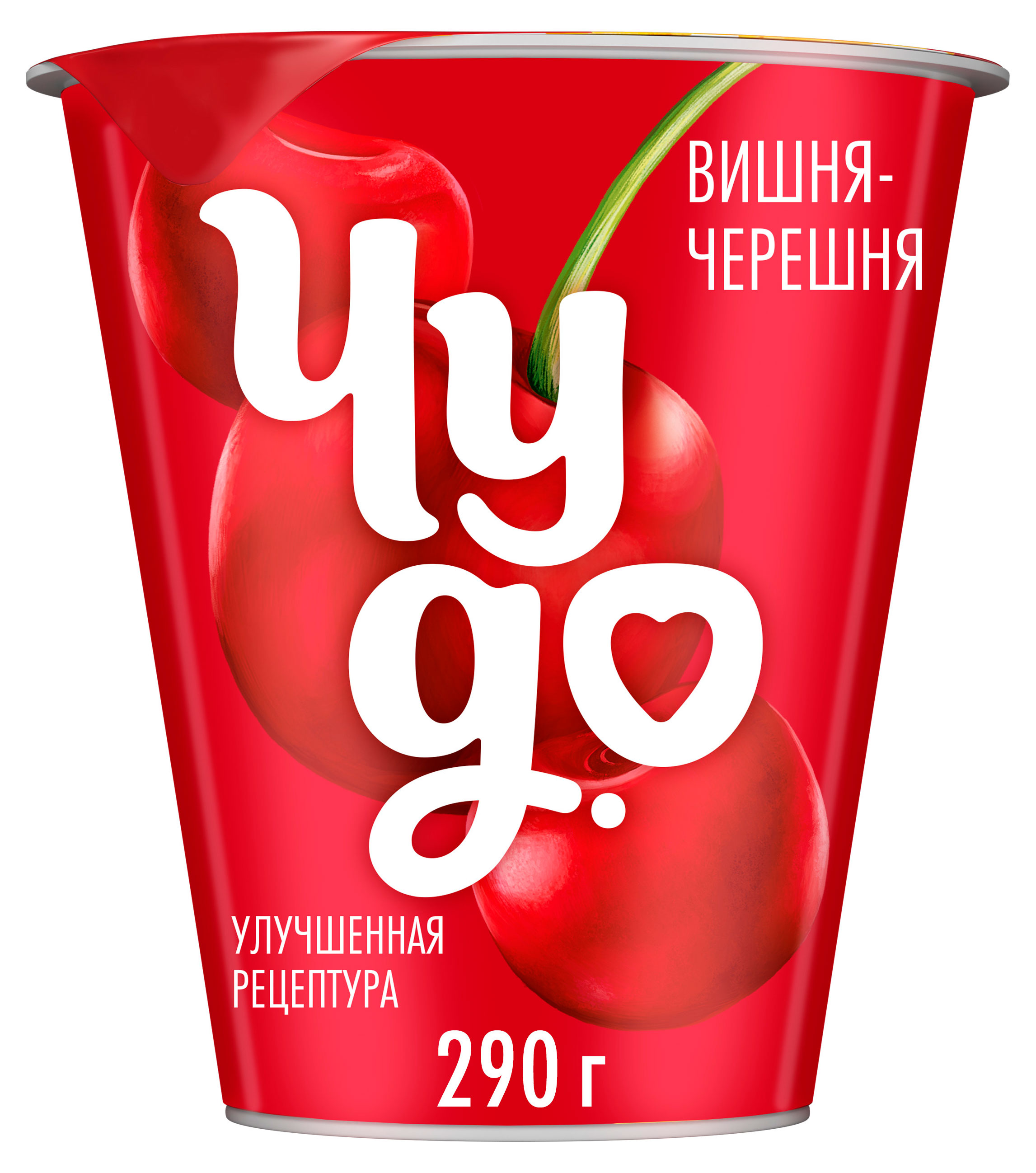 Изображение товара Йогурт вязкий живой Чудо Вишня-Черешня 2% 290г натуральный кисломолочный продукт