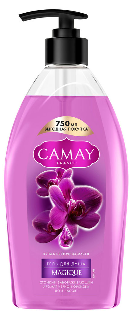 

Гель для душа Camay Магическое заклинание с ароматом черной орхидеи и темных цветов, 750 мл
