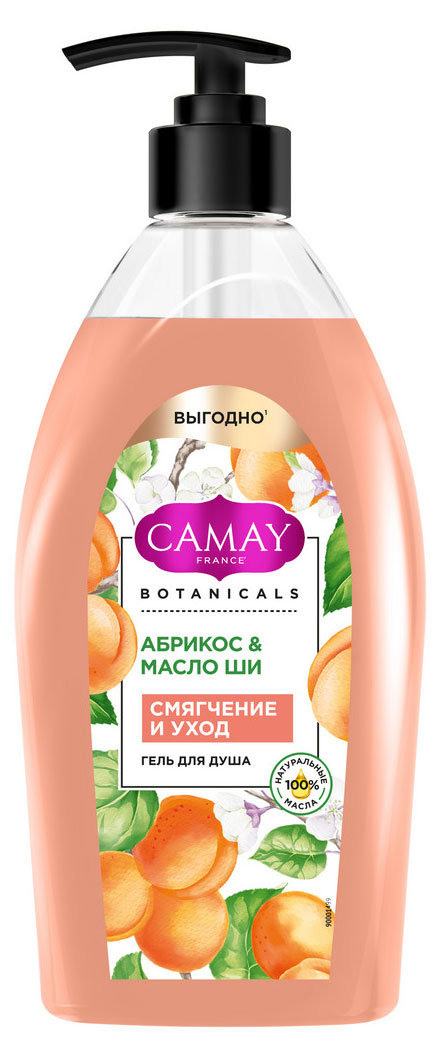 

Гель для душа Camay Смягчение и уход абрикос и масло ши, 750 мл