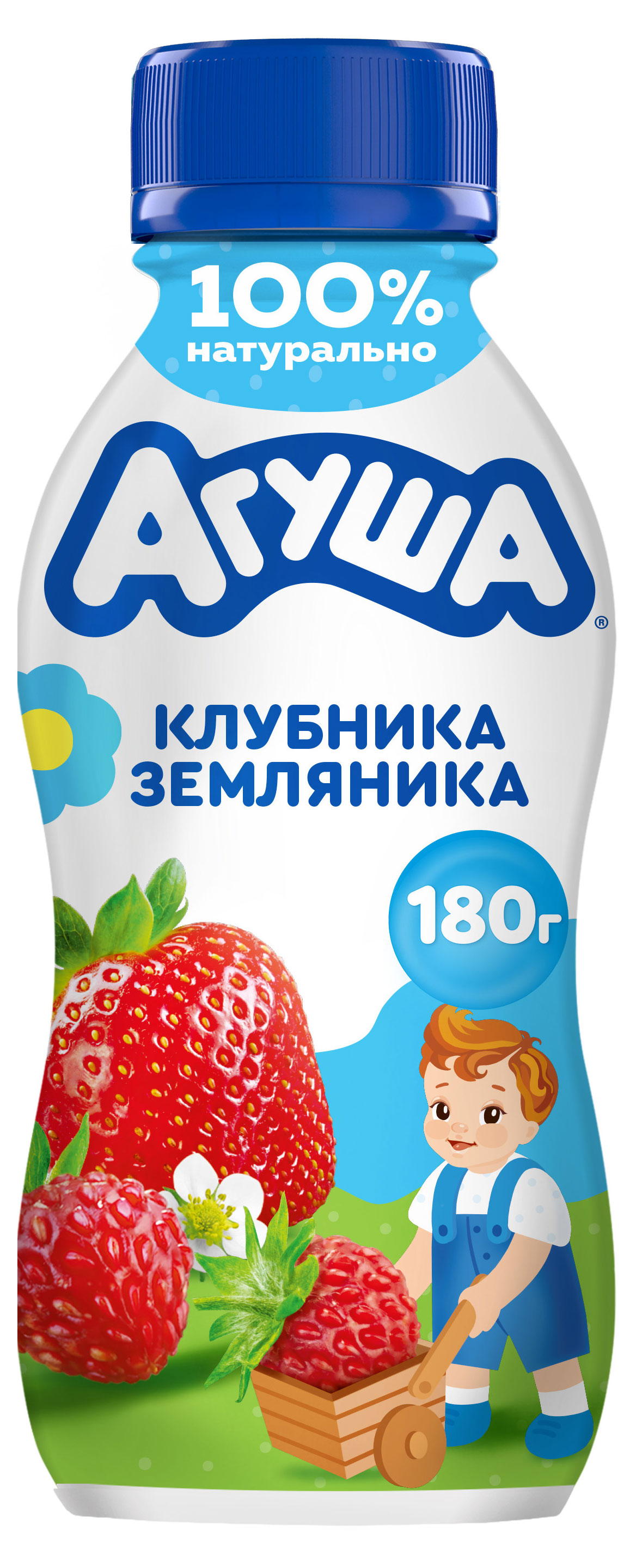 

Йогурт питьевой детский Агуша Я САМ! Клубника-Земляника с 3 лет 2,7% БЗМЖ, 180 г